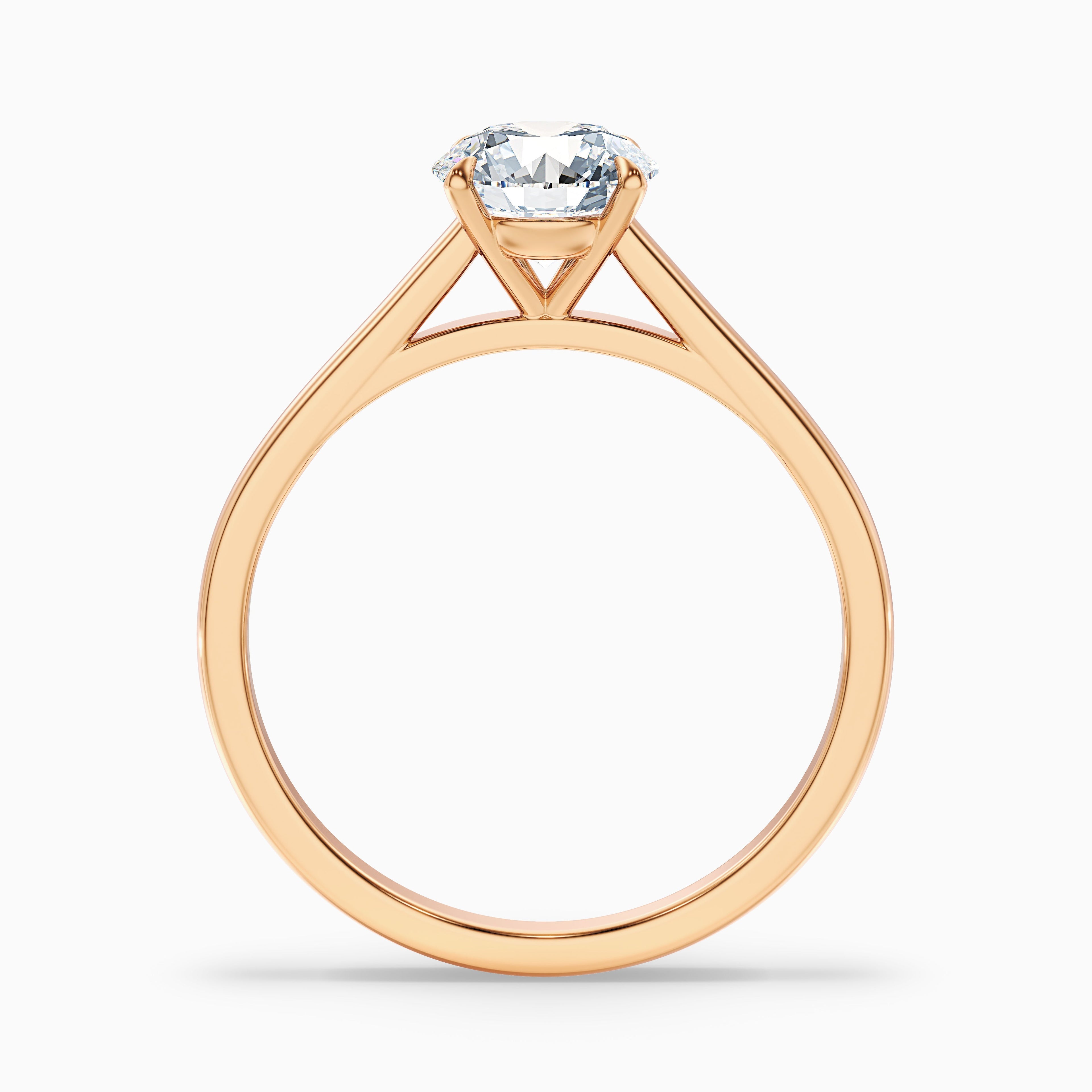 Nia 2.5 Carat Round Cut Solitaire Moissanite Engagement Ring in 18k Yellow Gold
