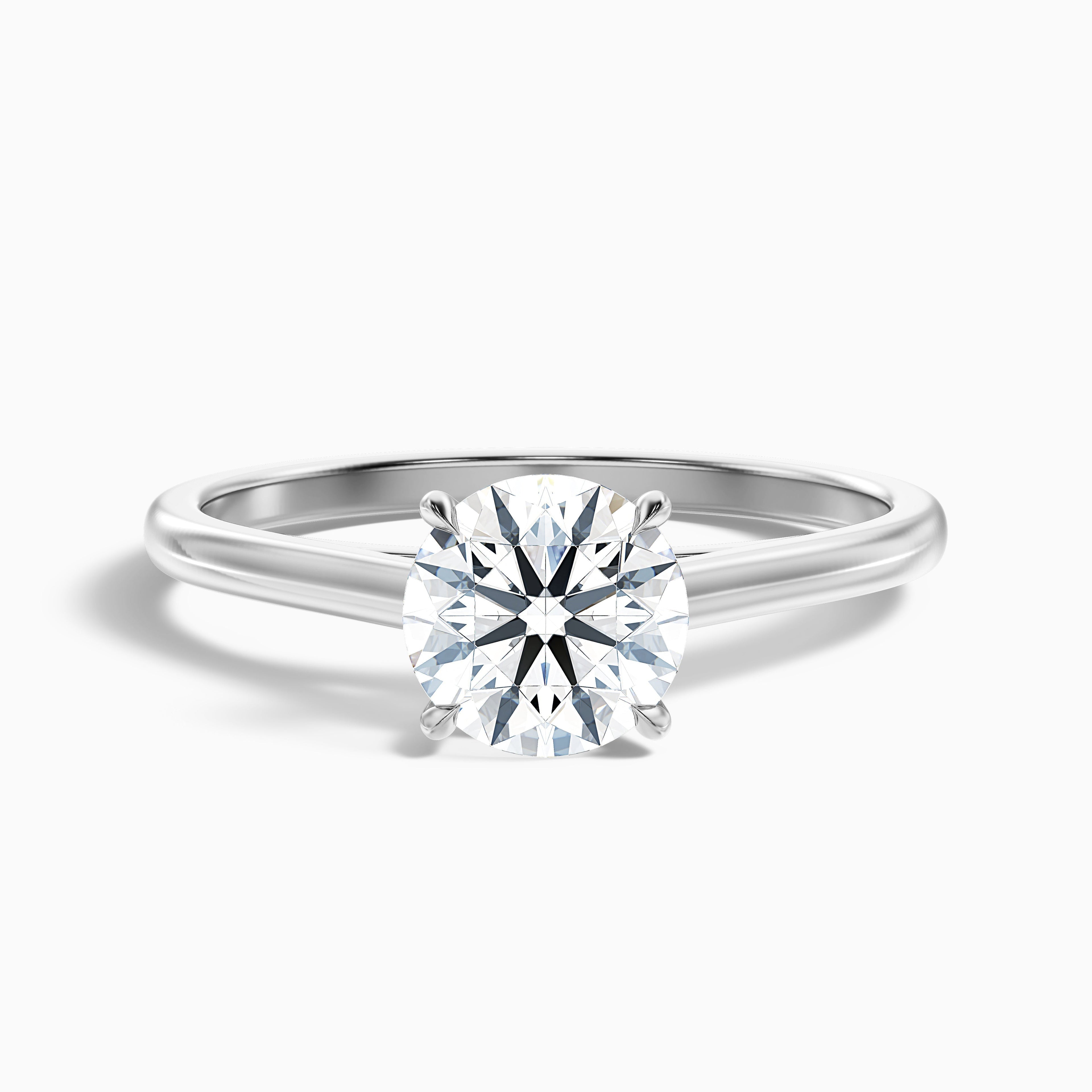 Nia 1.5 Carat Round Cut Solitaire Moissanite Engagement Ring in 18k Yellow Gold DestGlow