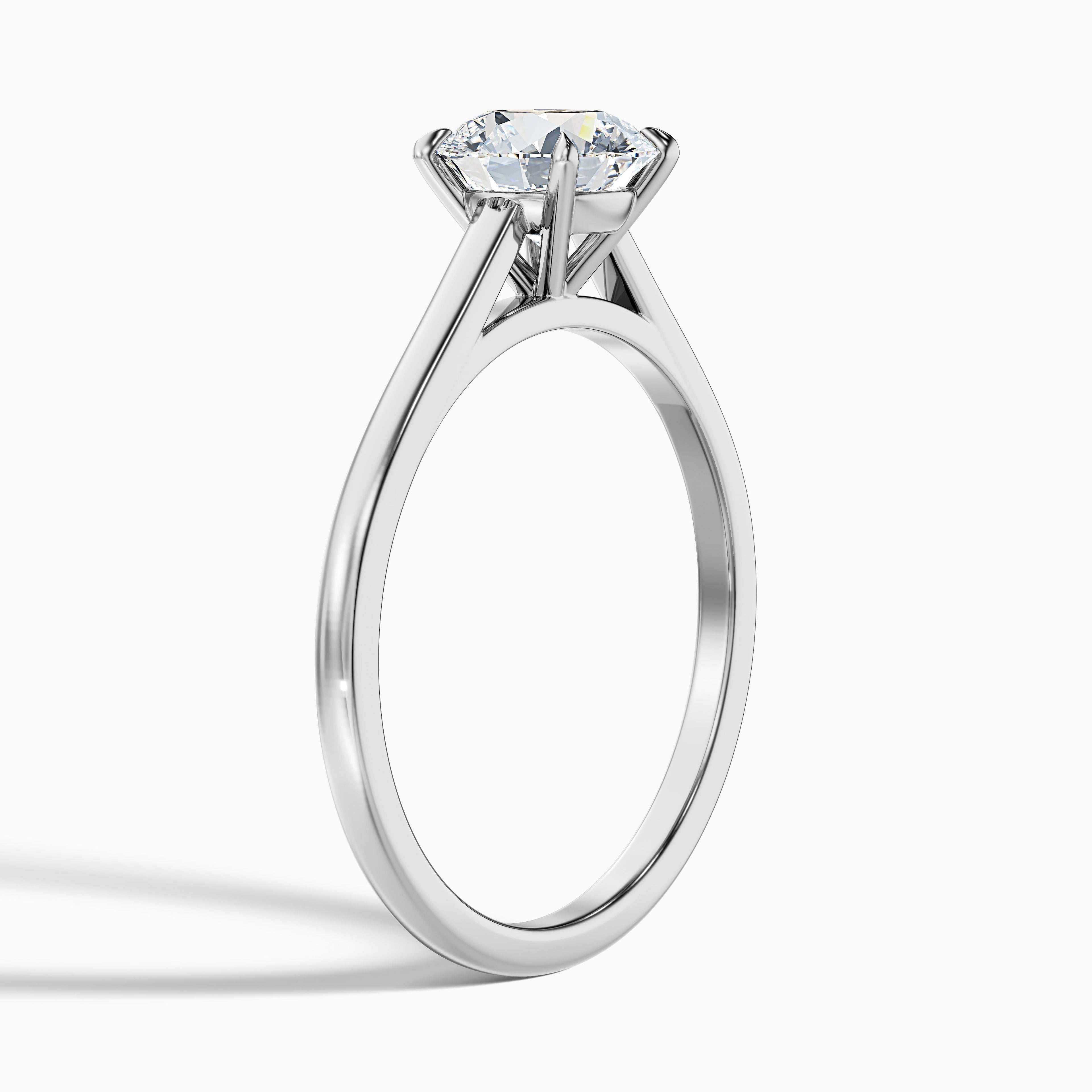 Anika 2 Carat Round Cut Solitaire Lab Grown Diamond Ring in 18k White Gold