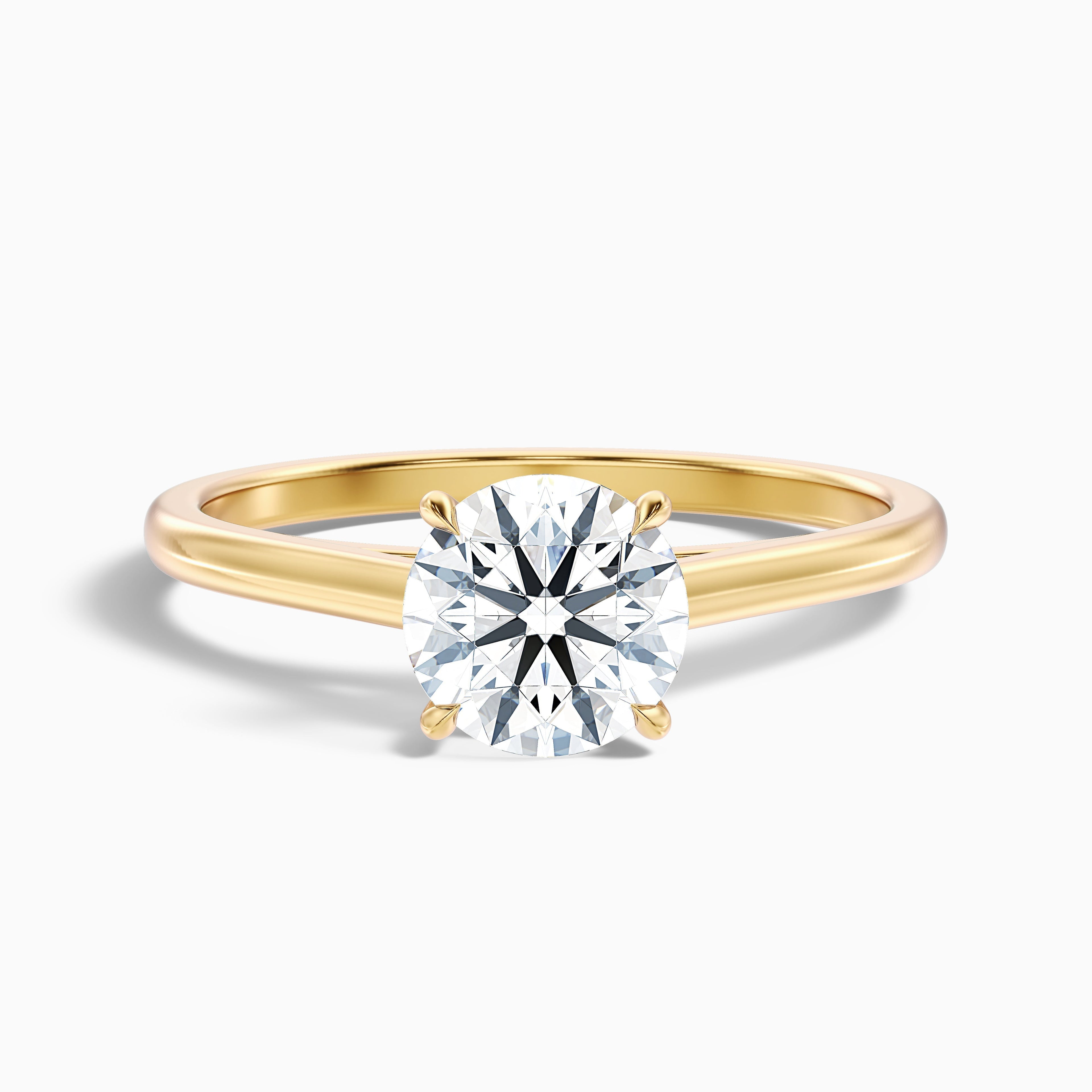 Nia 2.5 Carat Round Cut Solitaire Moissanite Engagement Ring in 10k White Gold DestGlow