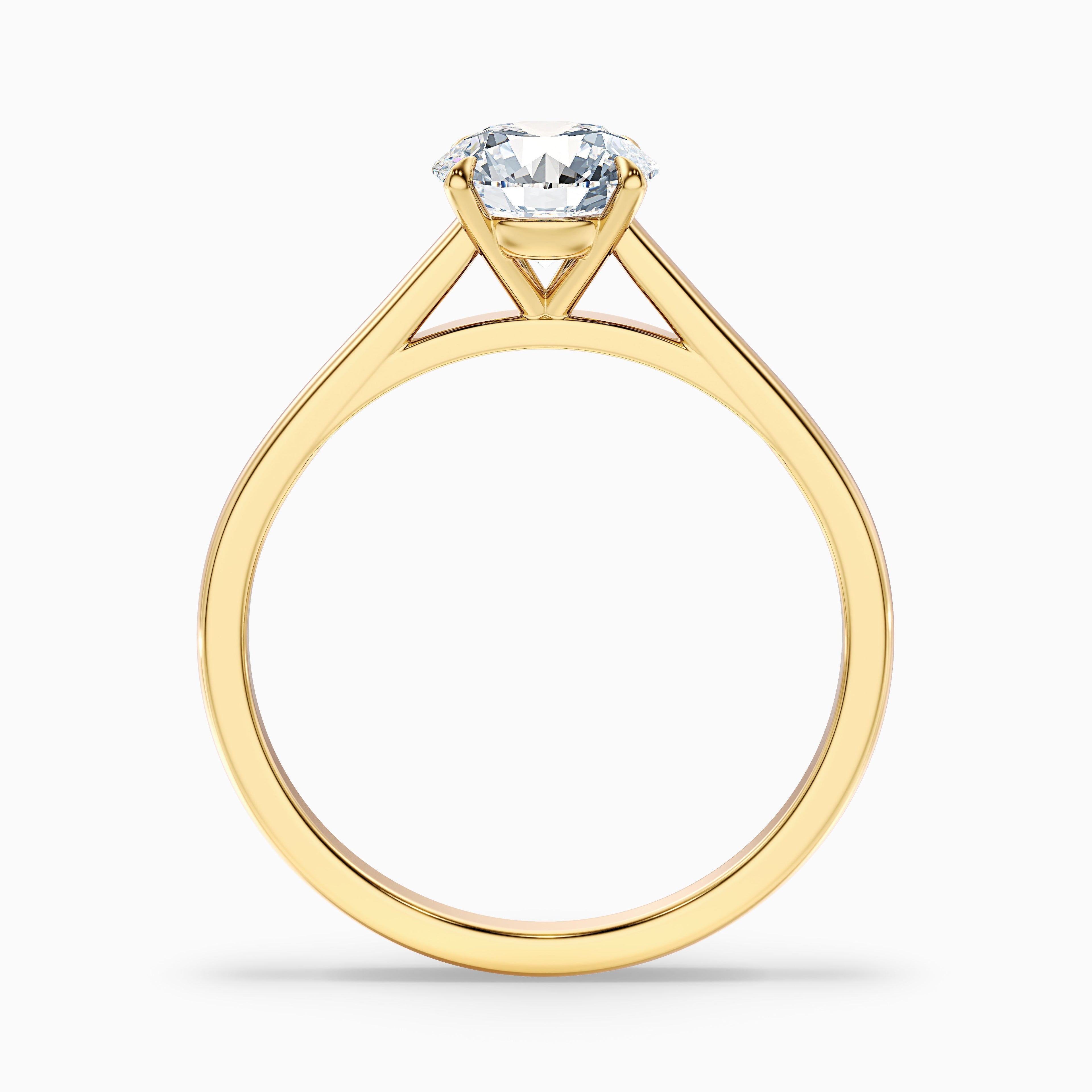 Nia 5.5 Carat Round Cut Solitaire Moissanite Engagement Ring in 14k White Gold DestGlow
