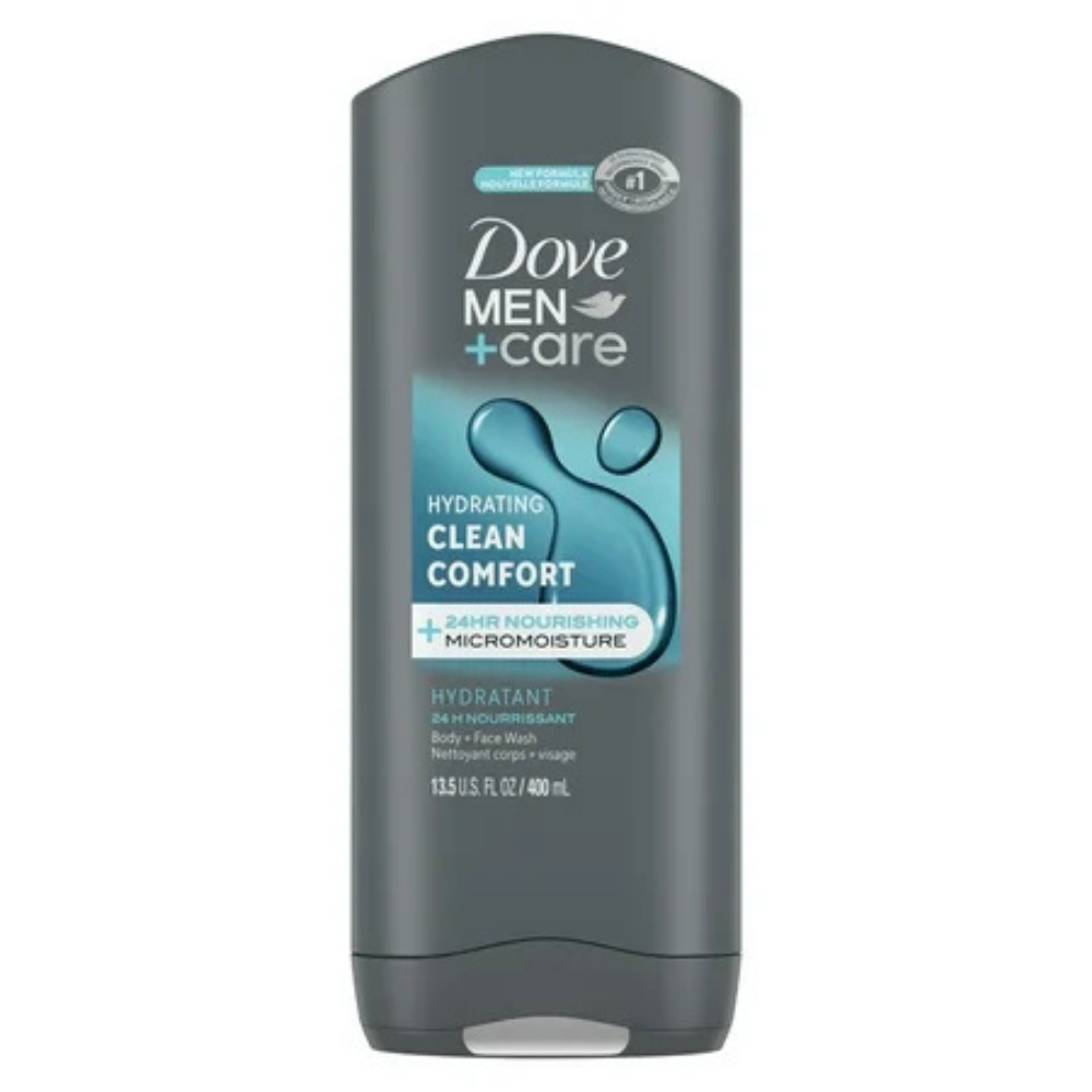 Dove Men+Care Hydrating Clean Comfort Body & Face Wash (13.5 oz) DestGlow
