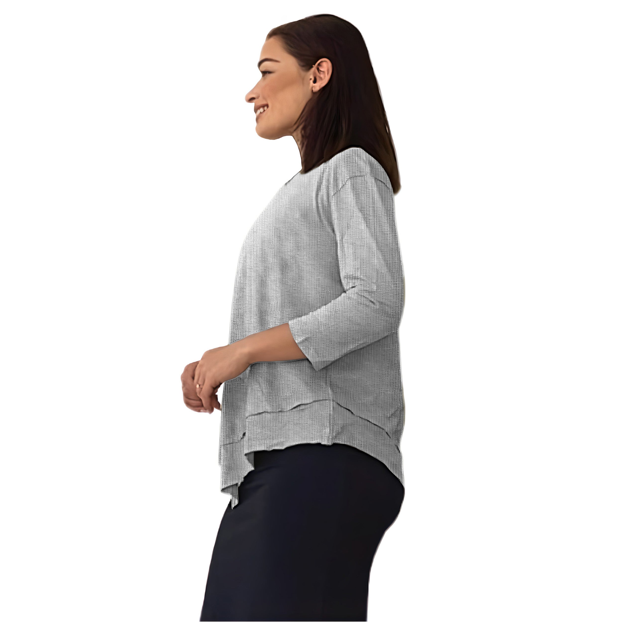 Asymmetrical Stylish Ribbed Tunic - Soft Fabric and Full Coverage by Kosher Casual USA