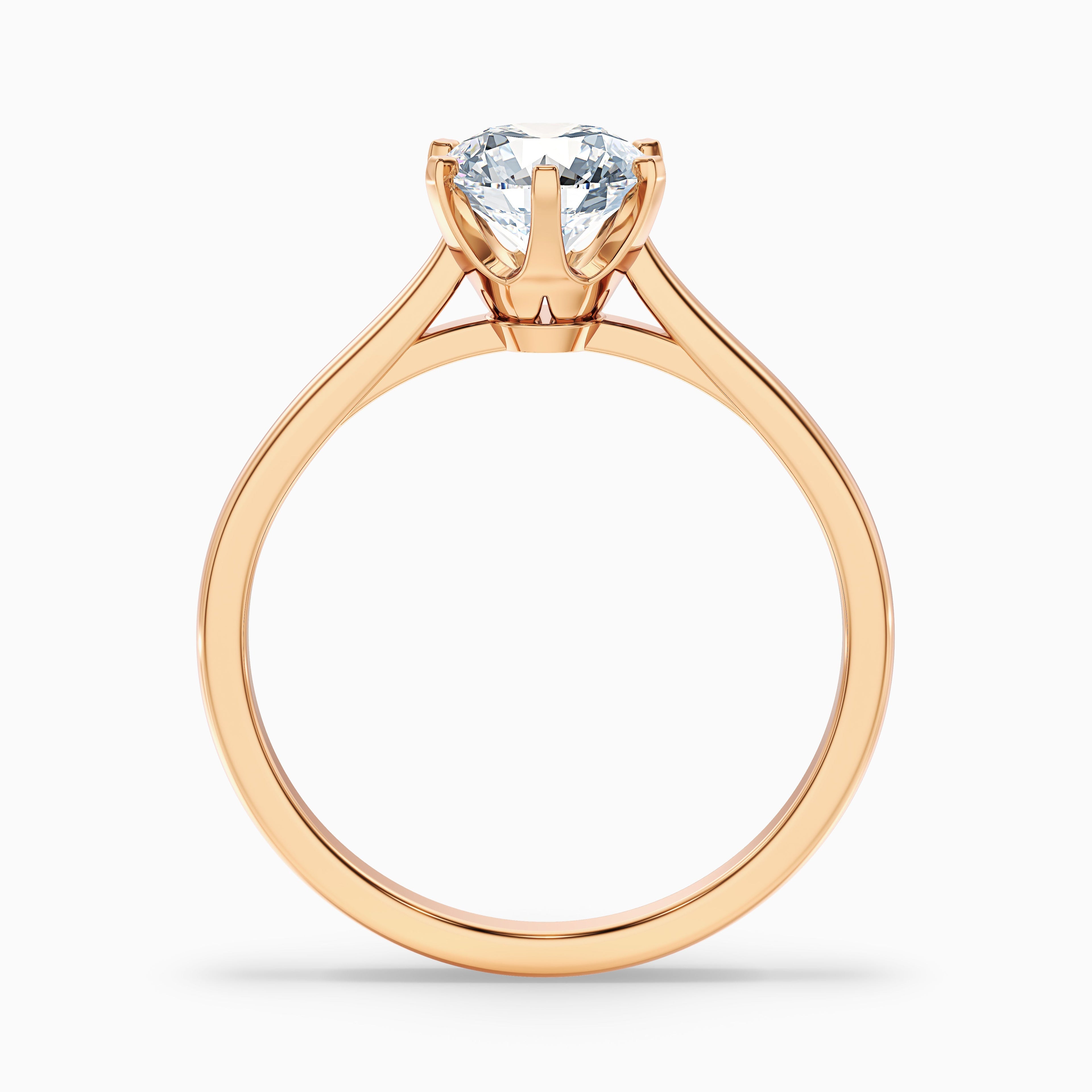Amy 1.5 Carat Round Solitaire Lab Grown Diamond Ring in 10k Yellow Gold