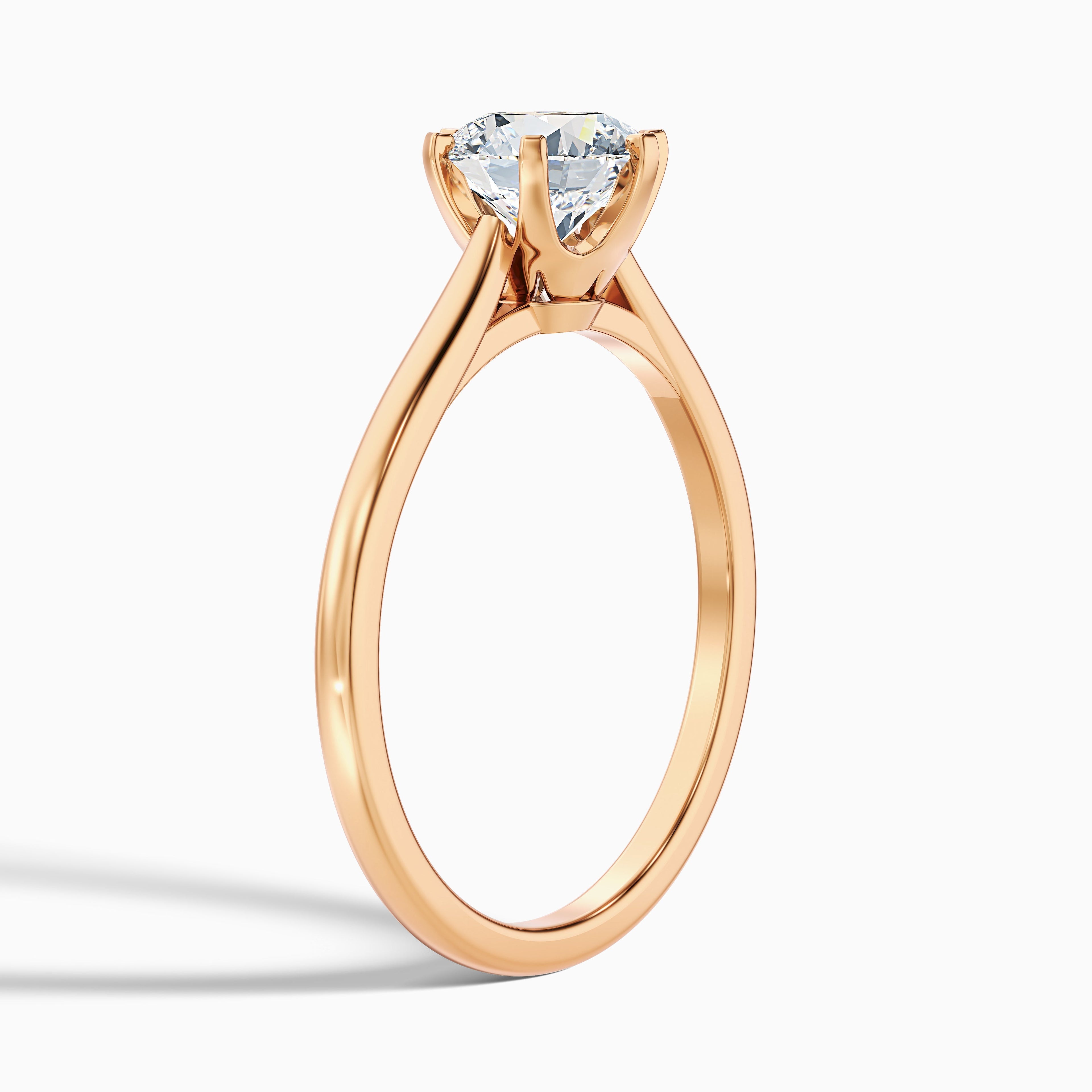 Amy 1.5 Carat Round Solitaire Lab Grown Diamond Ring in 14k Rose Gold