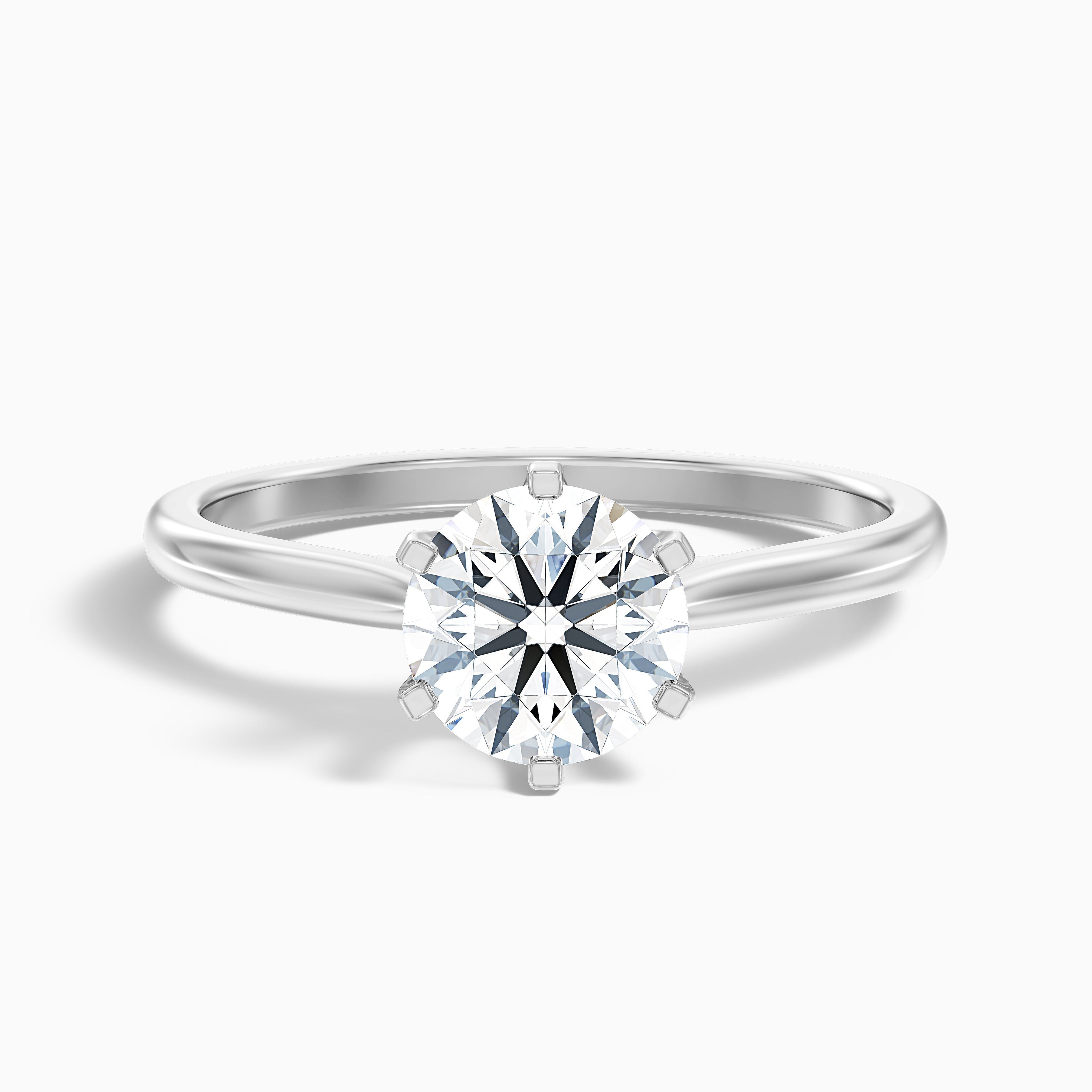 Amy 1 Carat Round Solitaire Lab Grown Diamond Ring in 14k Yellow Gold