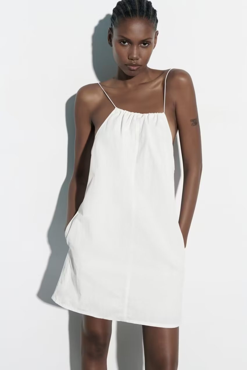 Summer Women Clothing Sexy Halter White Nylon Short Dress by Ragazza