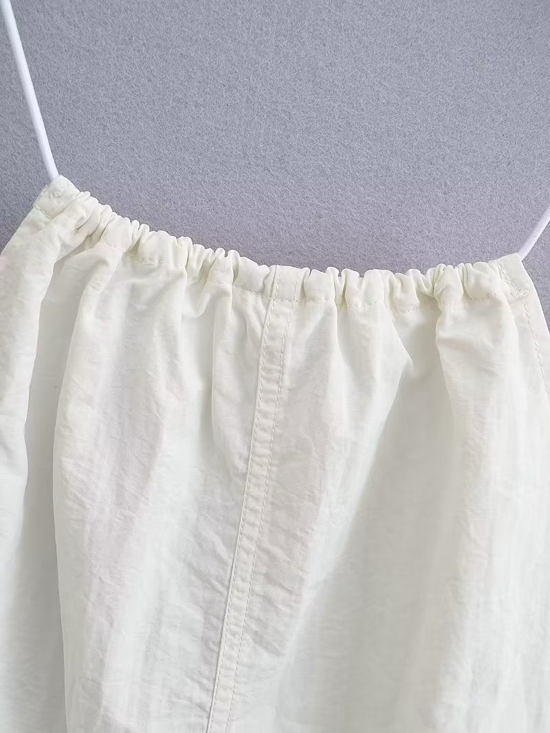 Summer Women Clothing Sexy Halter White Nylon Short Dress by Ragazza