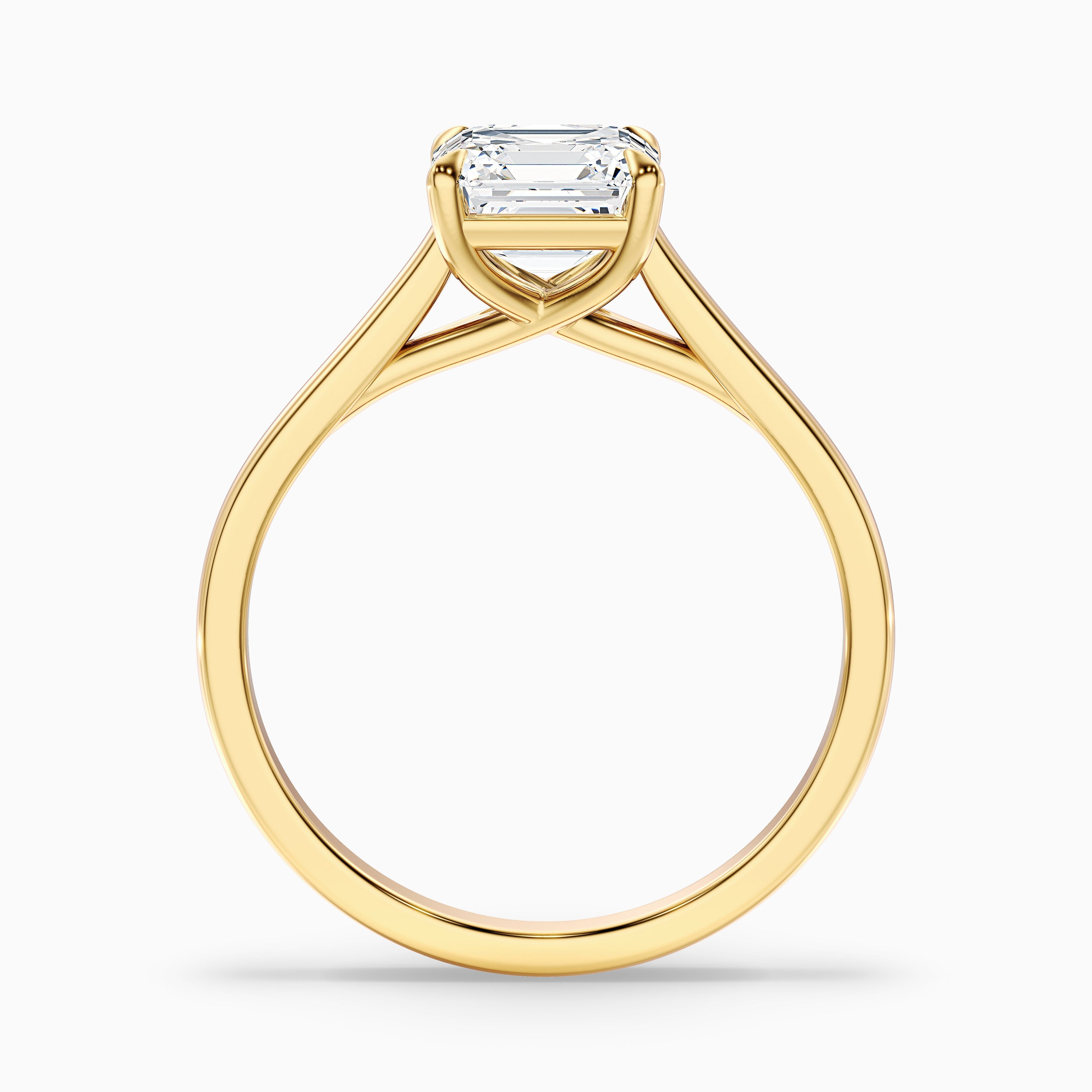 Ales 7 Carat Asscher Cut Solitaire Moissanite Engagement Ring in 10k Yellow Gold
