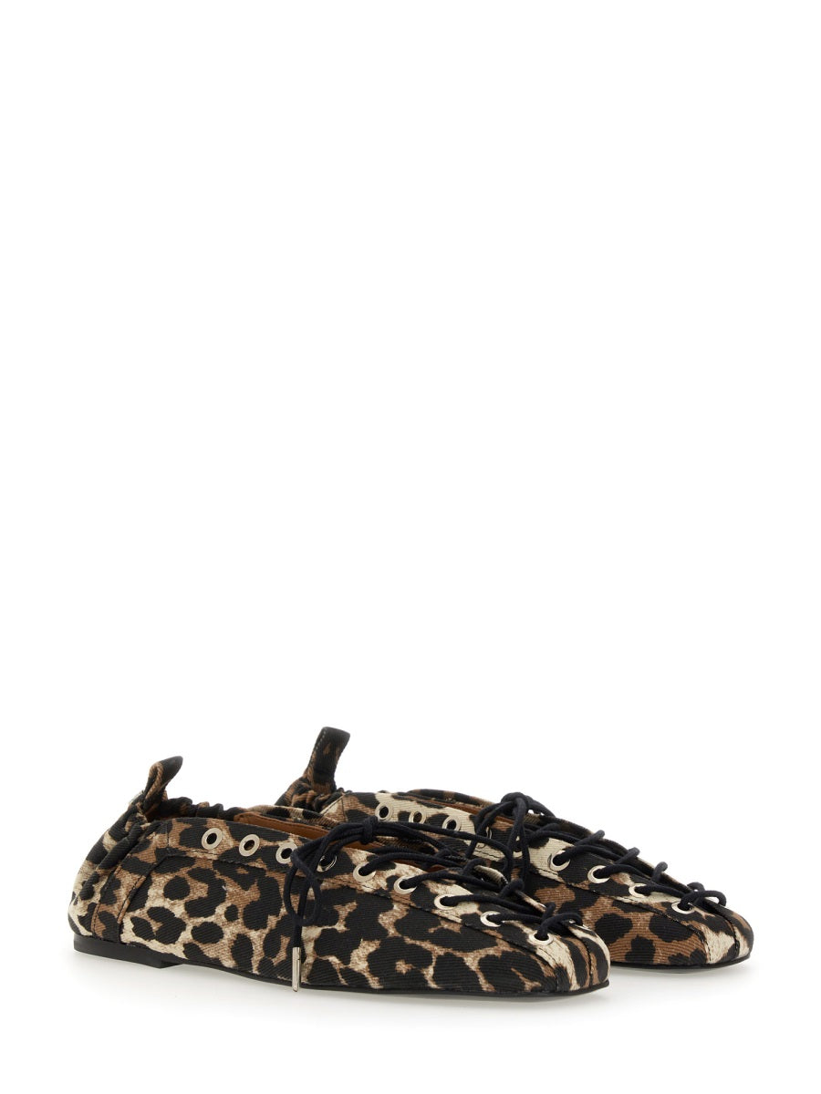 Ganni Women Ballerina Lace-Up DestGlow