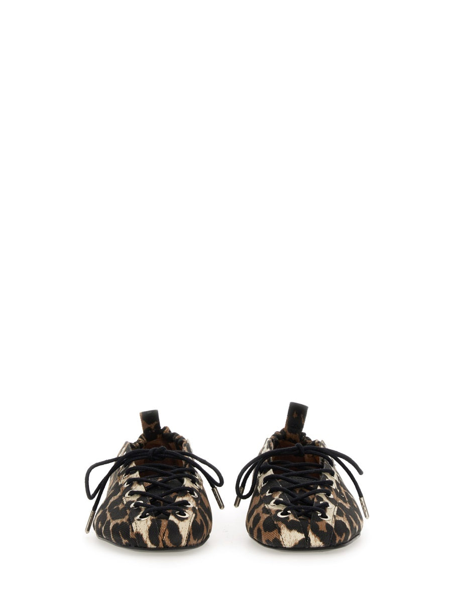 Ganni Women Ballerina Lace-Up DestGlow