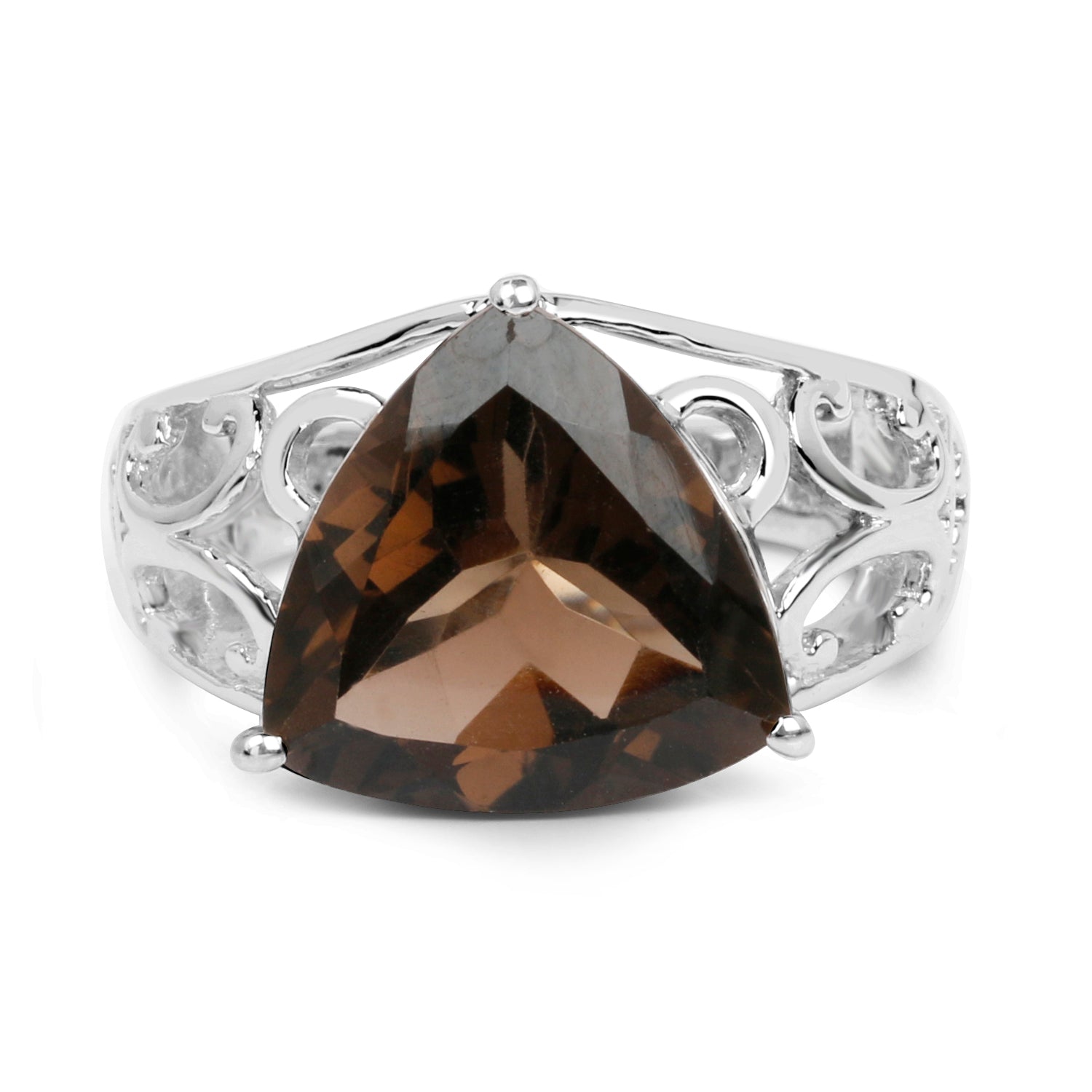 6.91 Carat Genuine Smoky Quartz .925 Sterling Silver Ring DestGlow