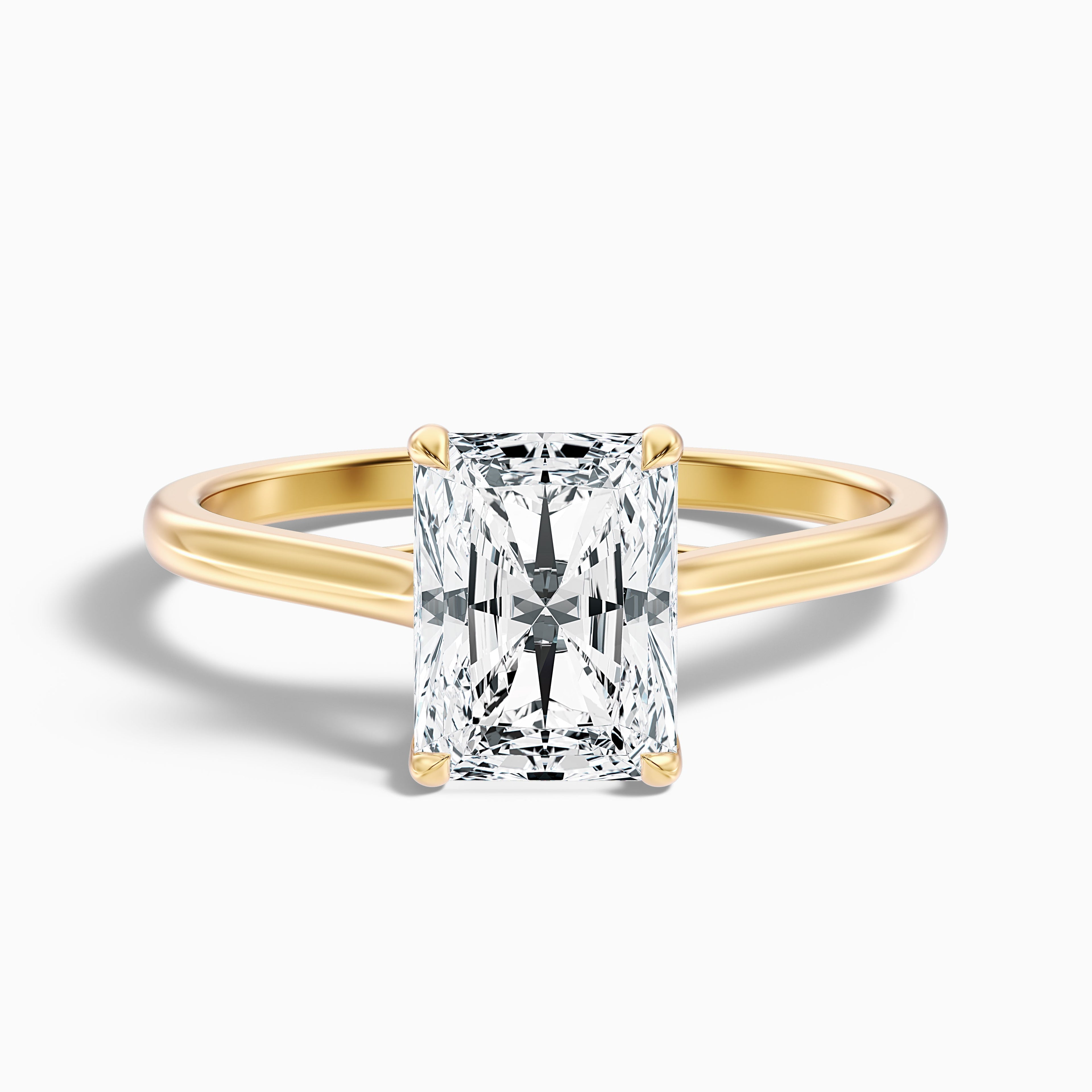 Daisy 3 Carat Radiant Cut Solitaire Lab Grown Diamond Ring in 10k White Gold