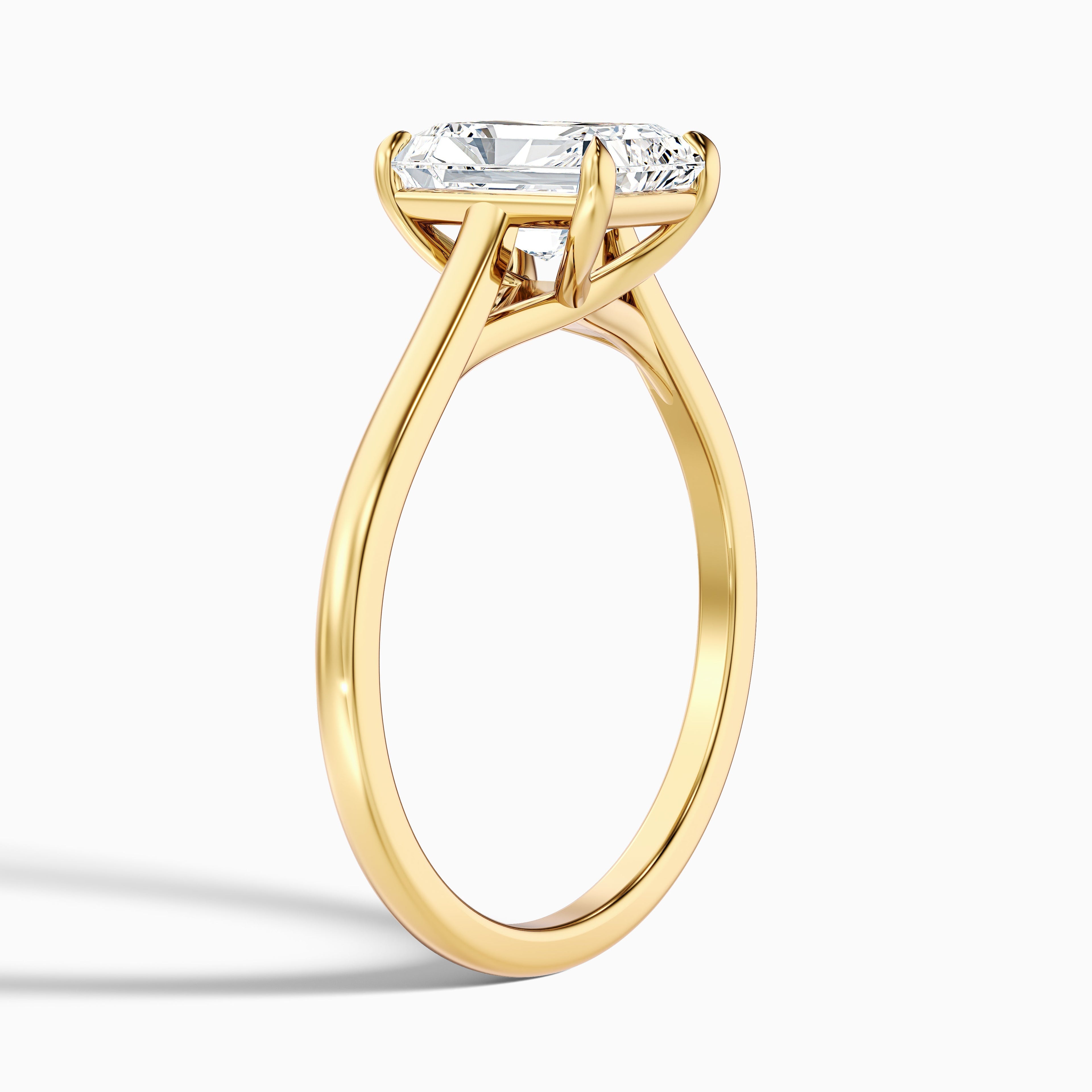 Daisy 3 Carat Radiant Cut Solitaire Lab Grown Diamond Ring in 14k Rose Gold DestGlow