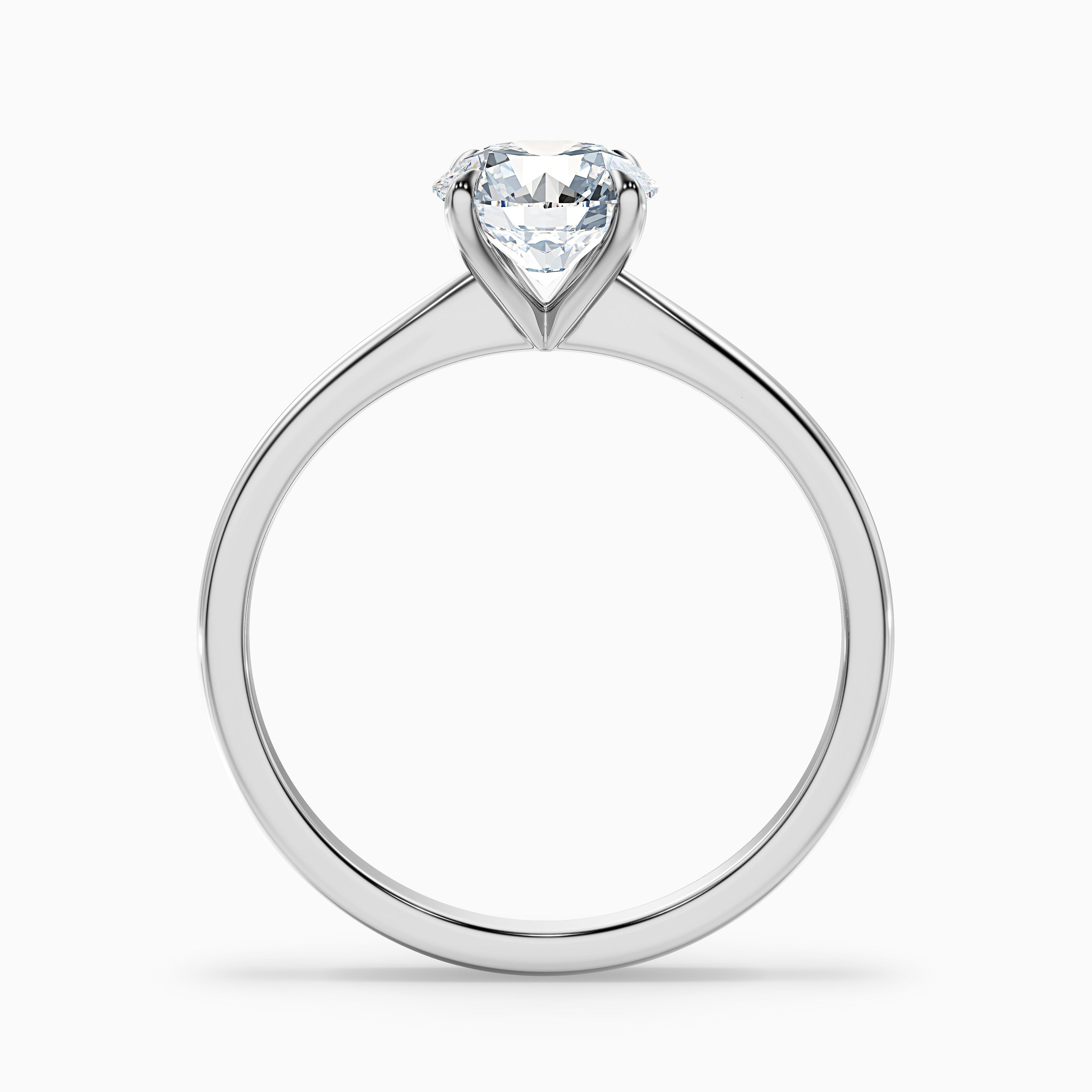 Diana 2 Carat Round Solitaire Lab Grown Diamond Ring in 10k White Gold