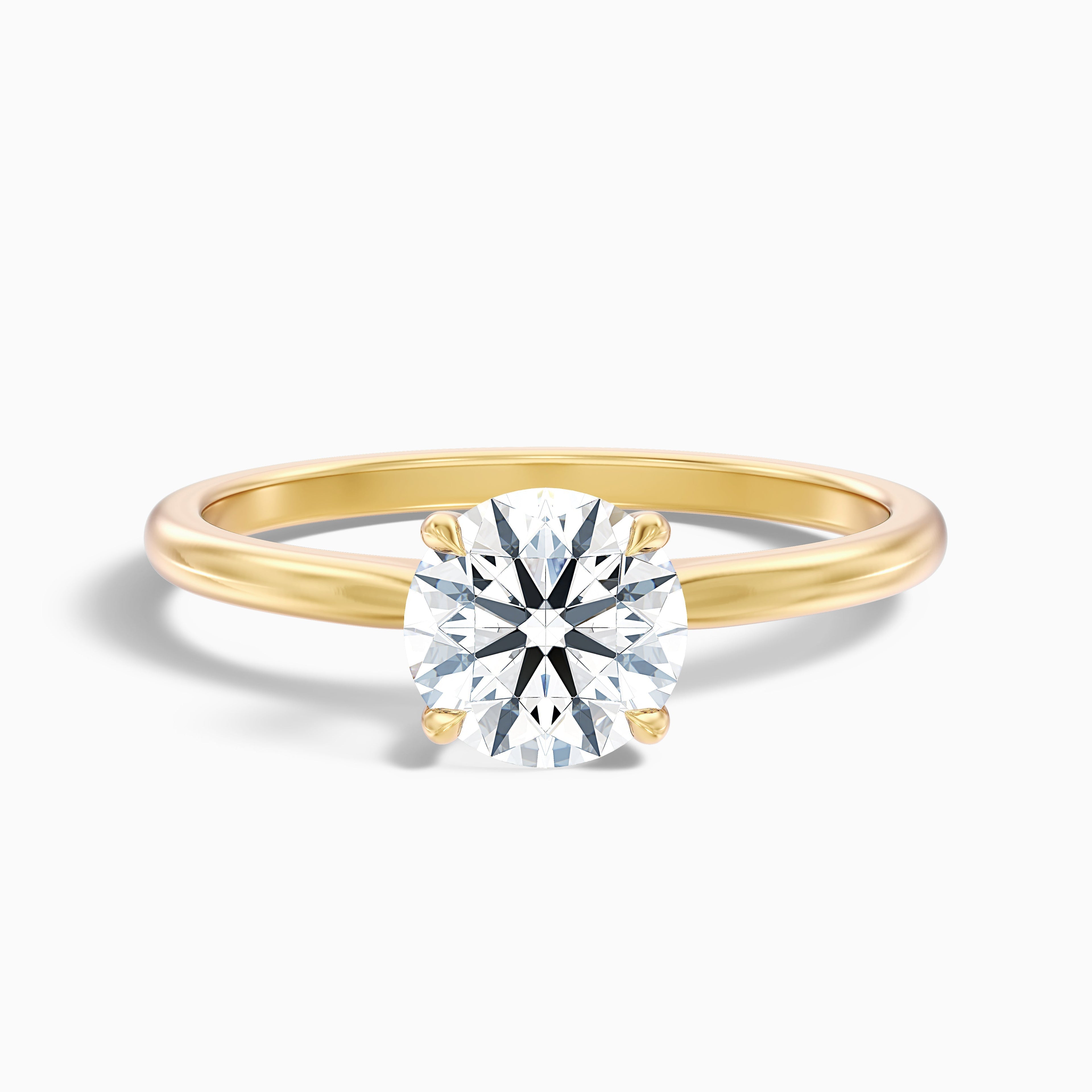 Diana 3 Carat Round Solitaire Lab Grown Diamond Ring in 10k White Gold