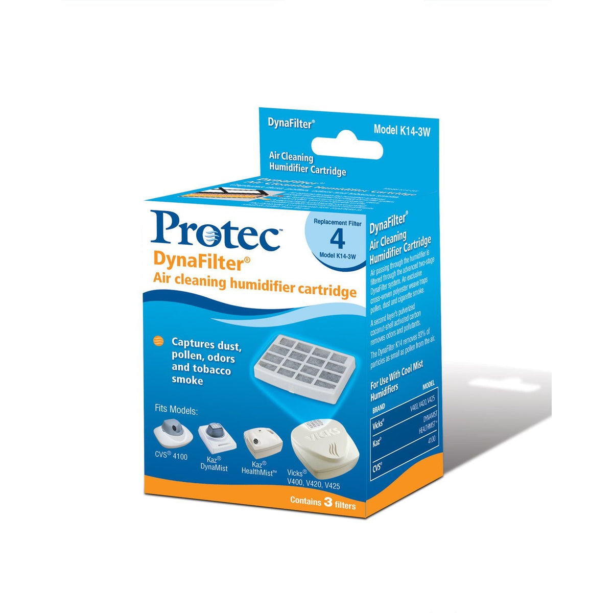 Protec Dynafilter Air Cleaning Humidifier Cartridge 3 Pack by Pasteur Pharmacy