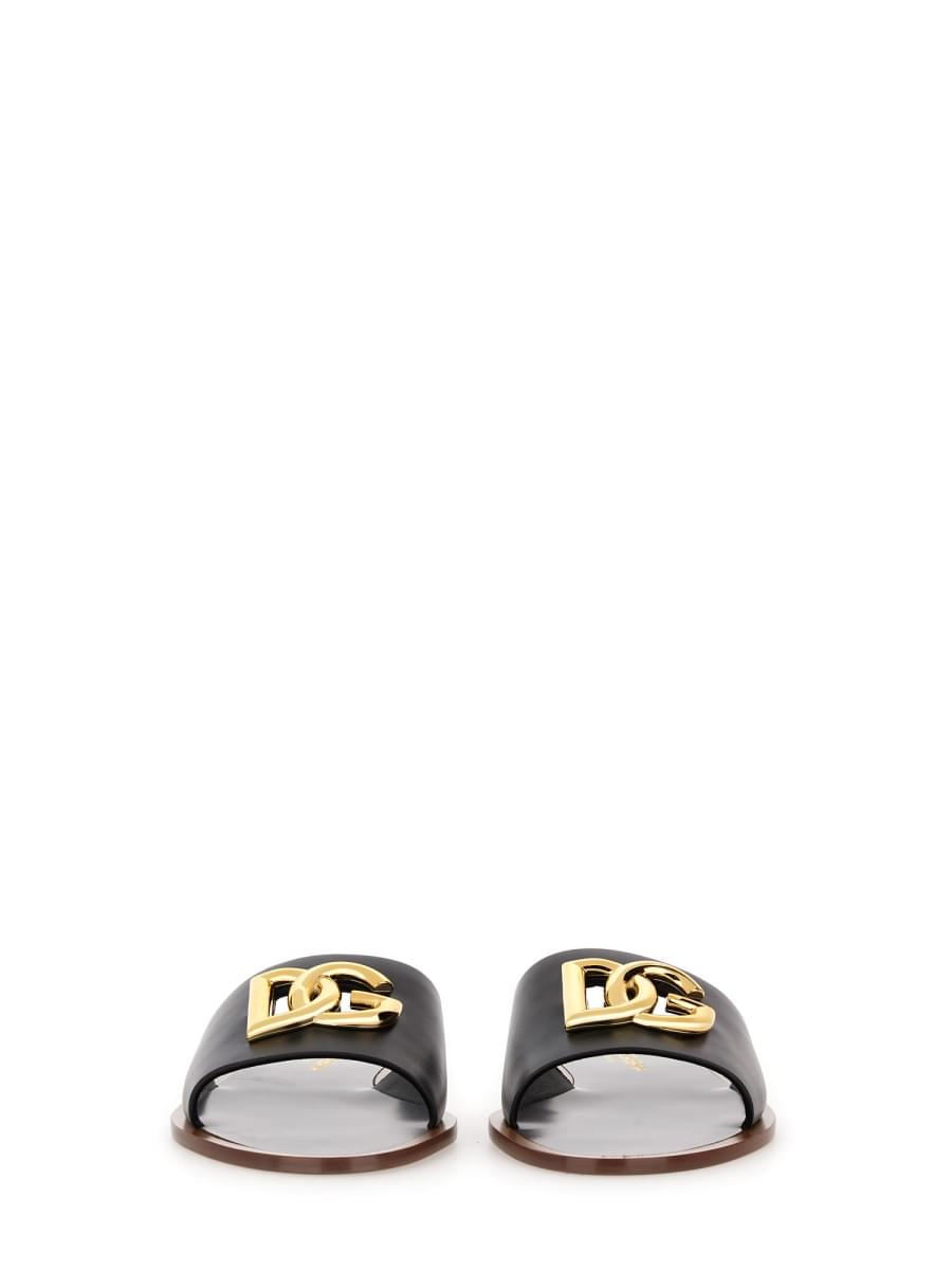Dolce & Gabbana Women Leather Slide Sandal DestGlow