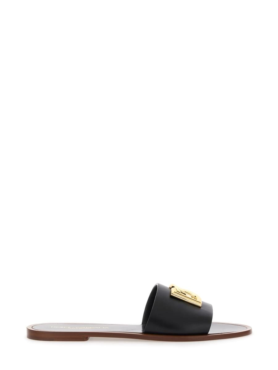 Dolce & Gabbana Women Leather Slide Sandal DestGlow