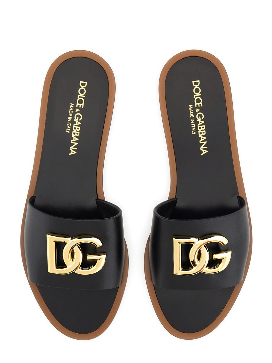 Dolce & Gabbana Women Leather Slide Sandal by Luosophy