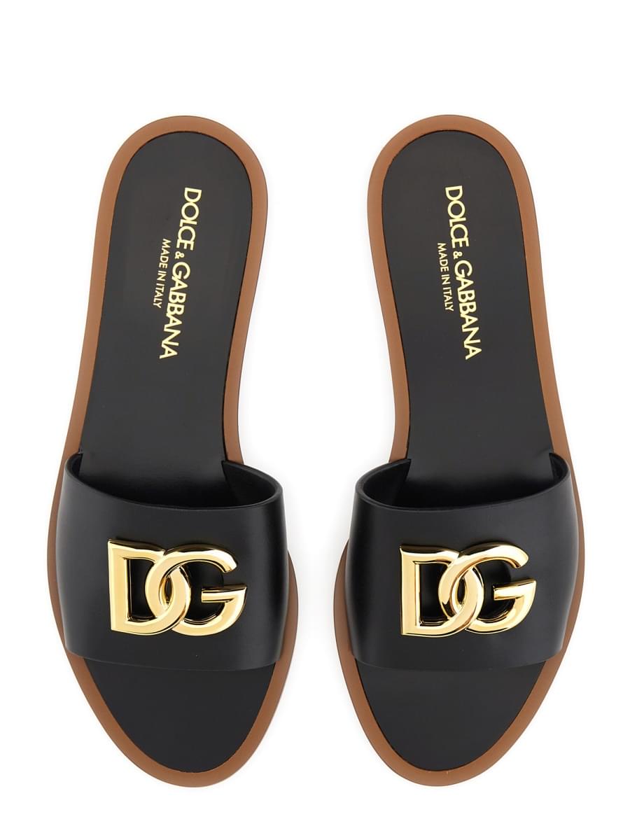 Dolce & Gabbana Women Leather Slide Sandal DestGlow