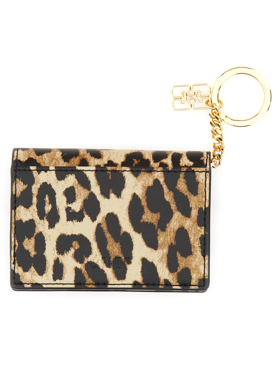 Ganni Women "Bou" Card Holder With Animal Motif DestGlow