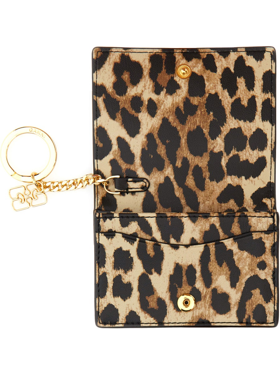 Ganni Women "Bou" Card Holder With Animal Motif DestGlow