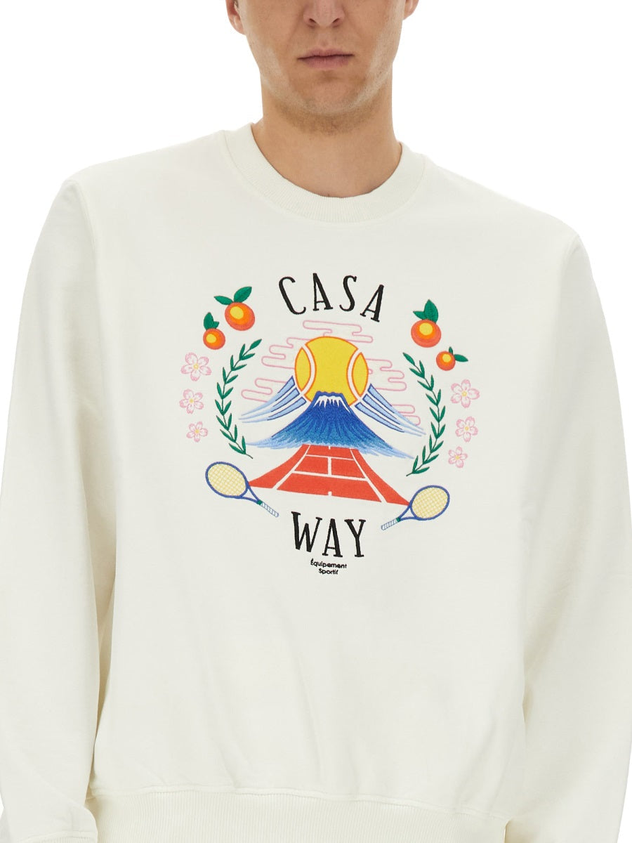 Casablanca Men Sweatshirt With "Home Way Mountain" Embroidery DestGlow