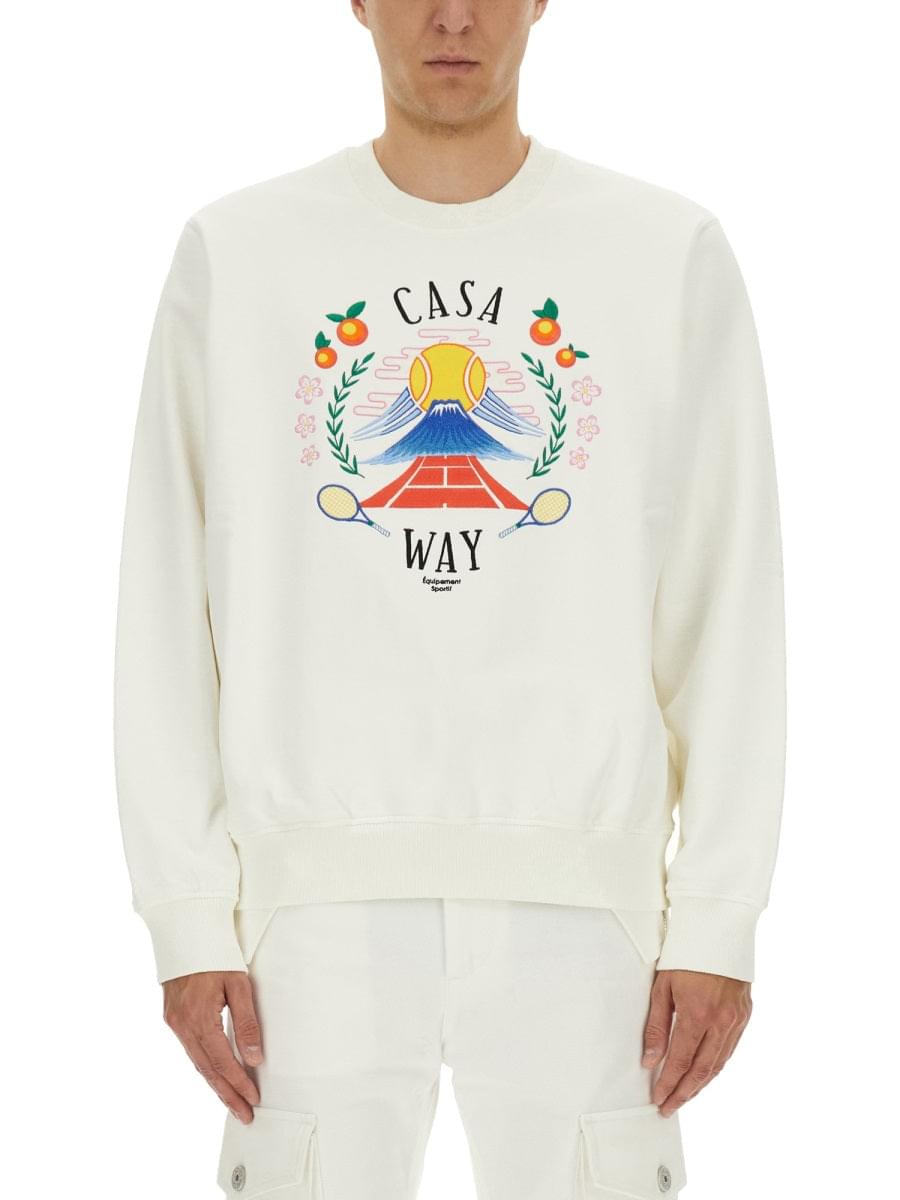 Casablanca Men Sweatshirt With "Home Way Mountain" Embroidery DestGlow