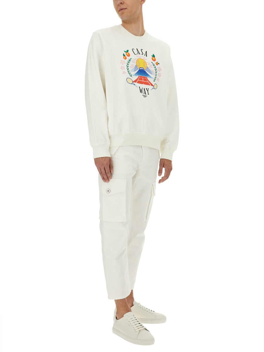 Casablanca Men Sweatshirt With "Home Way Mountain" Embroidery DestGlow