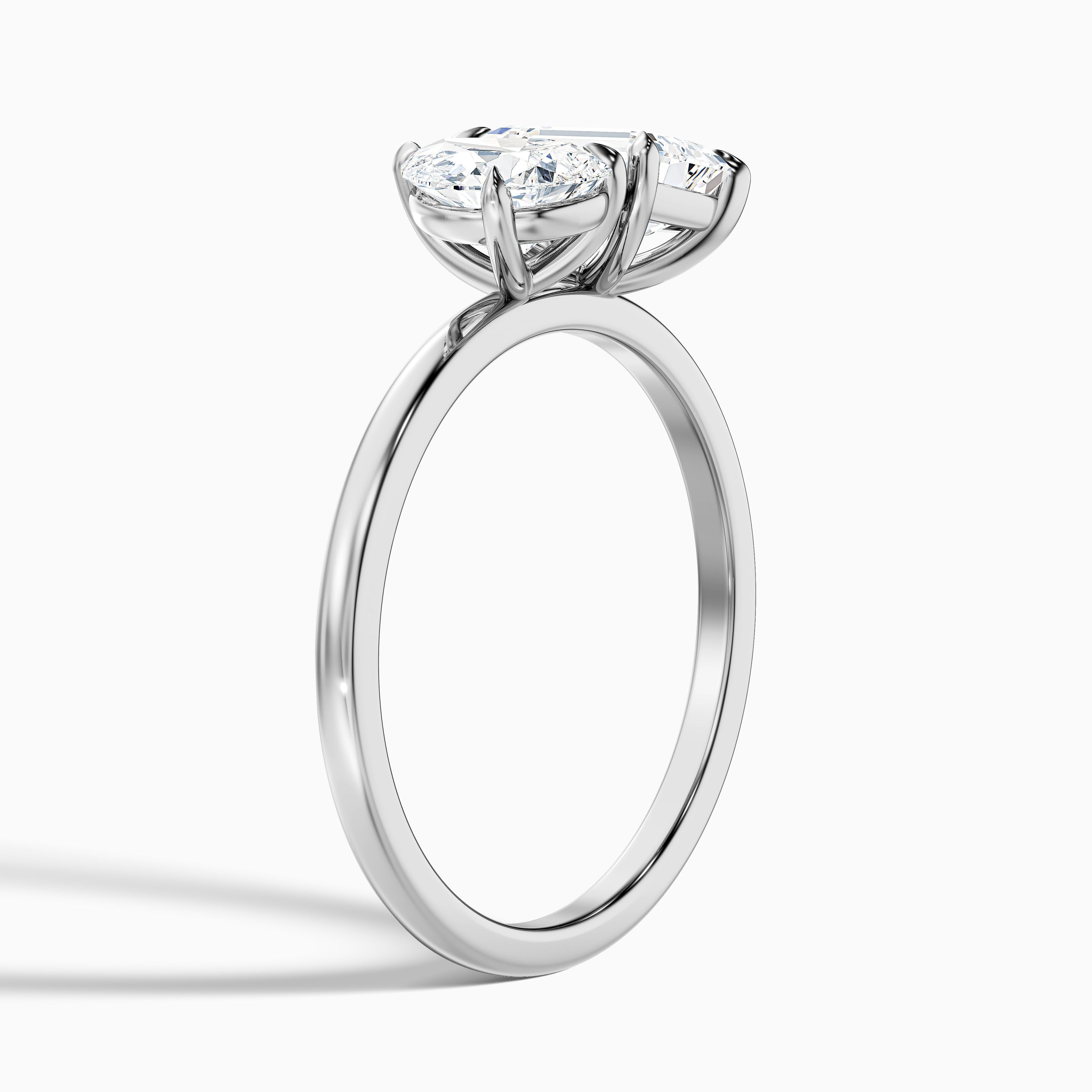 Zoey Toi Et Moi Ring in 14k Rose Gold With Pear and Emerald Two Stone Lab Grown Diamond (5 Ct. Tw.)