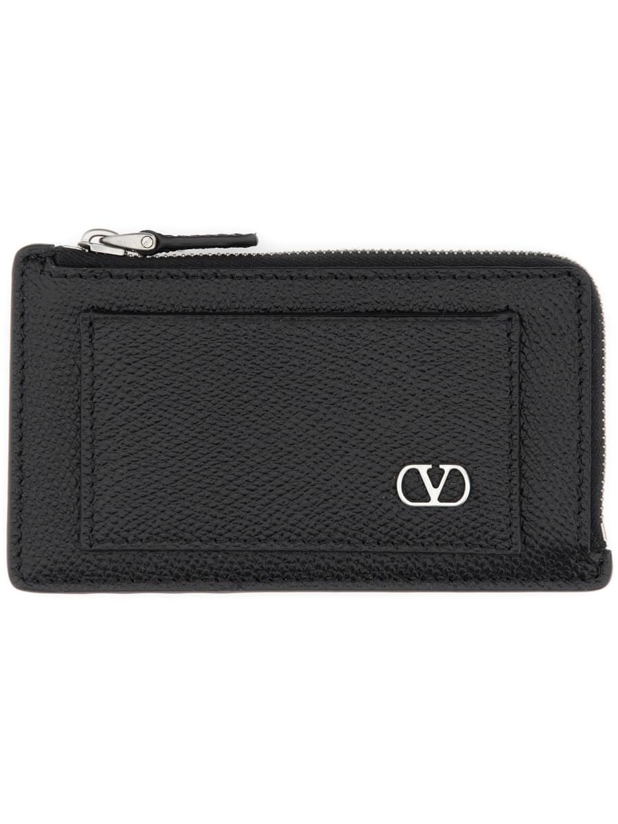 Valentino Garavani Men "Vlogo Signature" Leather Coin Purse DestGlow