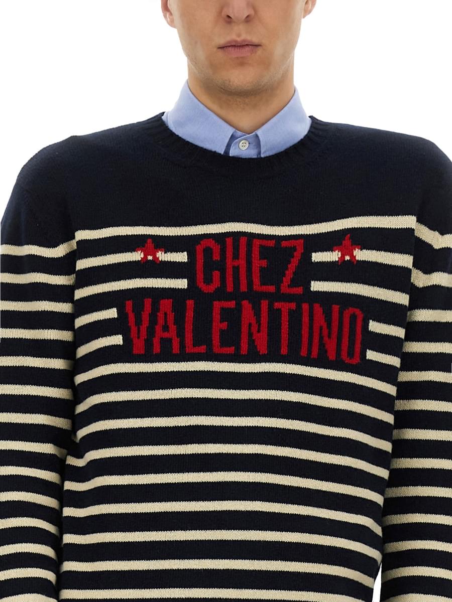 Valentino Men "Chez Valentine" Wool Sweater DestGlow