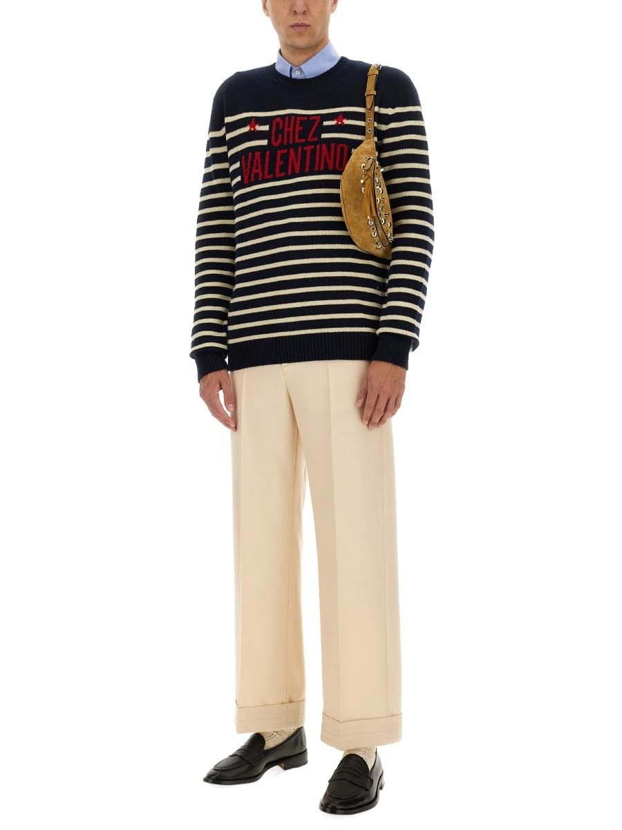 Valentino Men "Chez Valentine" Wool Sweater DestGlow