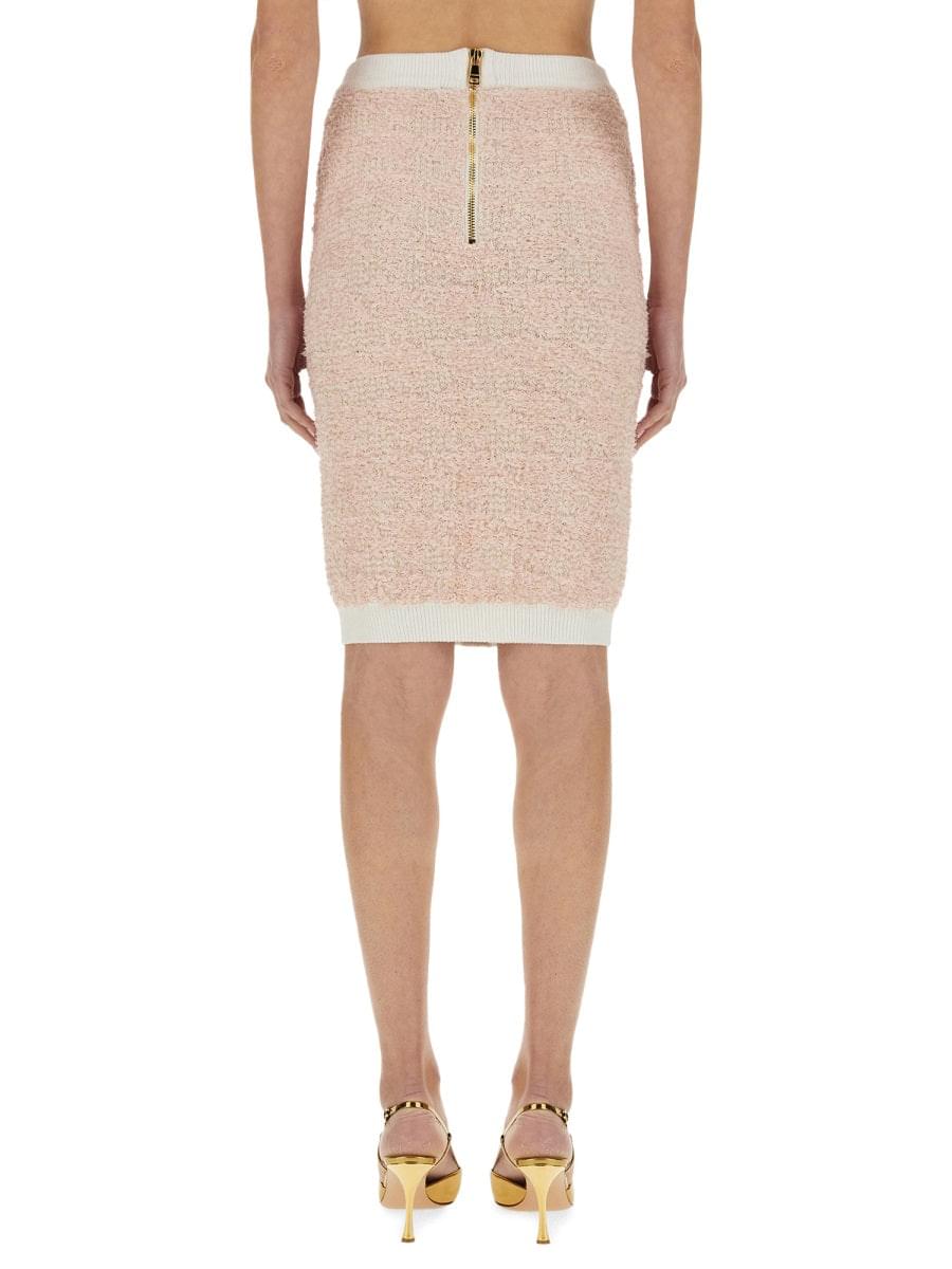 Balmain Women Tweed Midi Skirt DestGlow