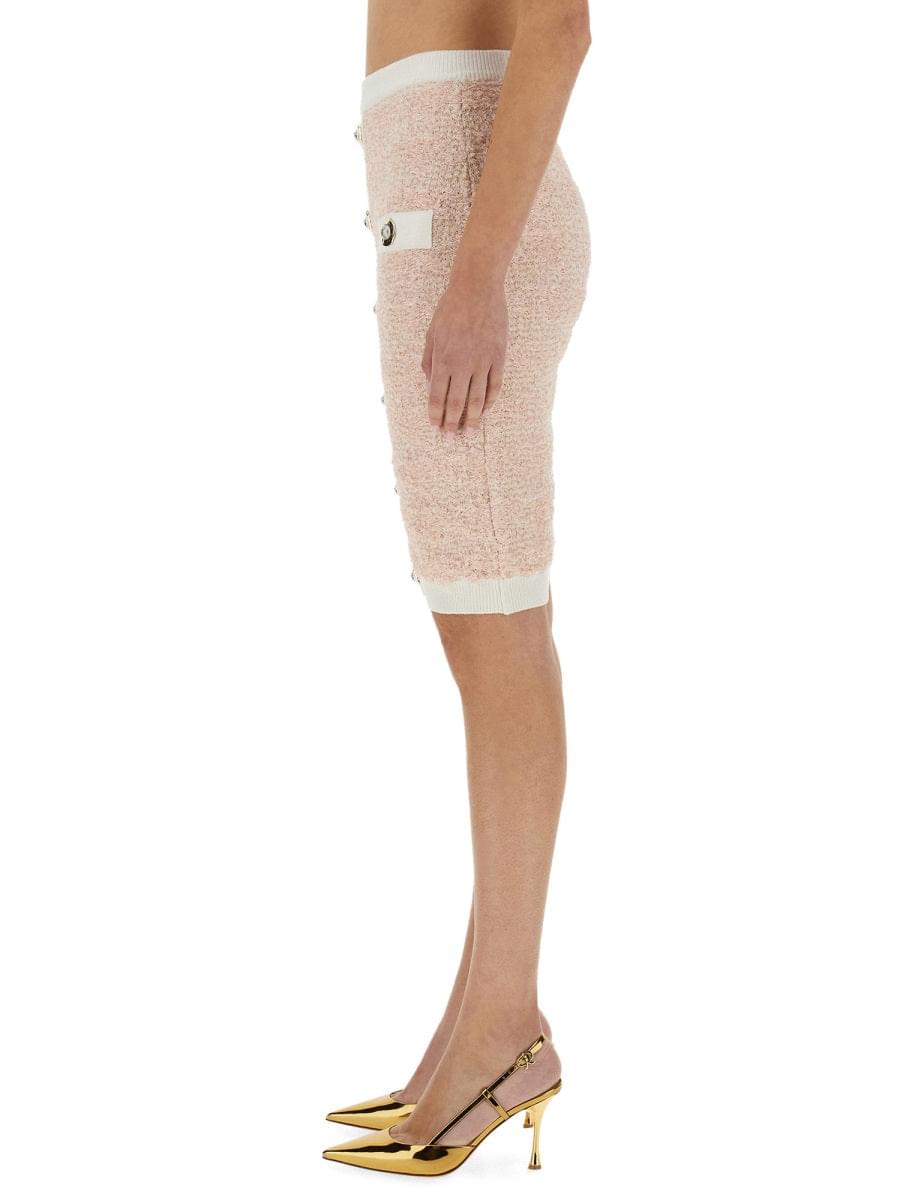 Balmain Women Tweed Midi Skirt DestGlow