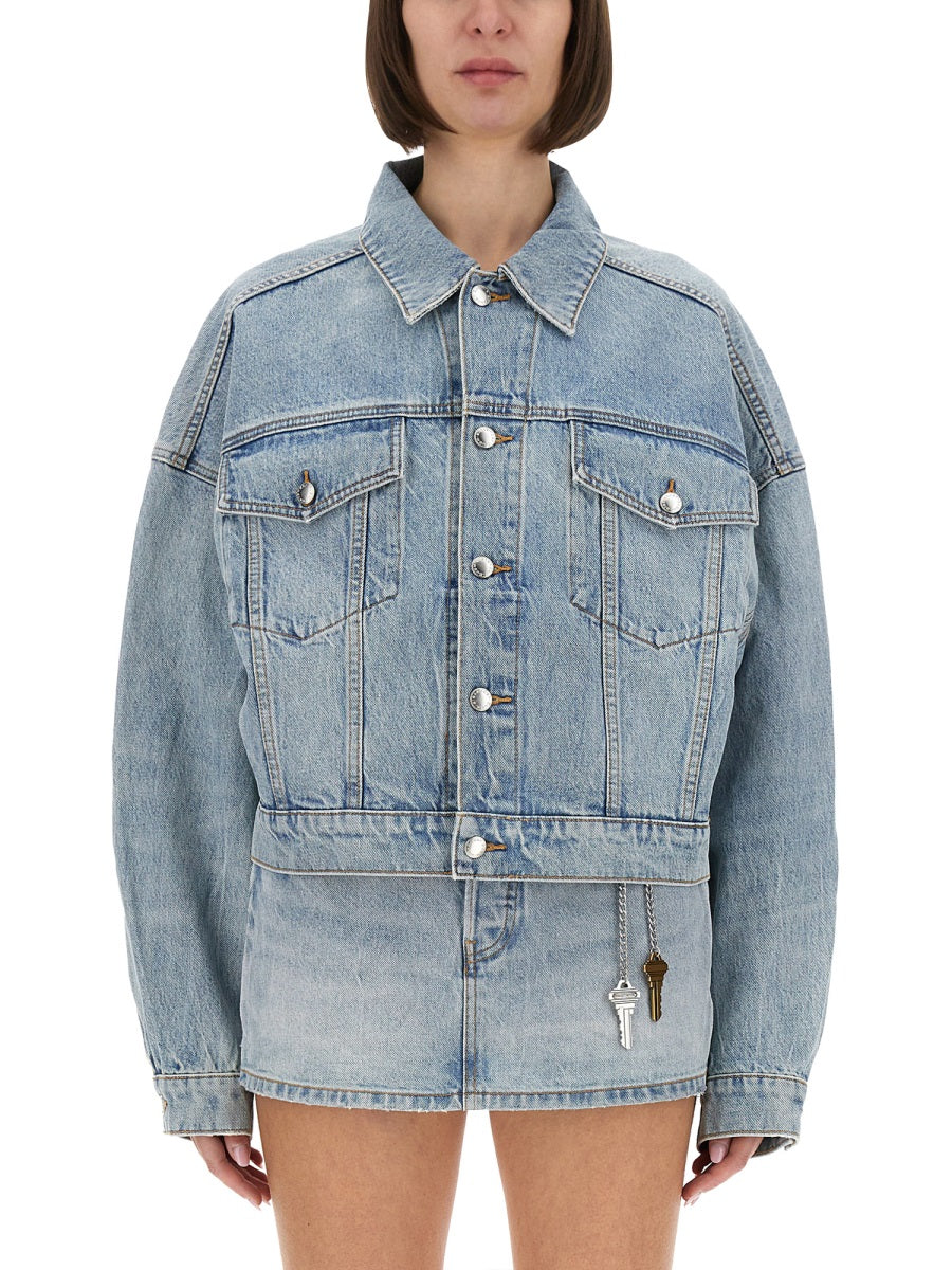 Alexander Wang Women Denim Clip-On Trucker Jacket by Luosophy