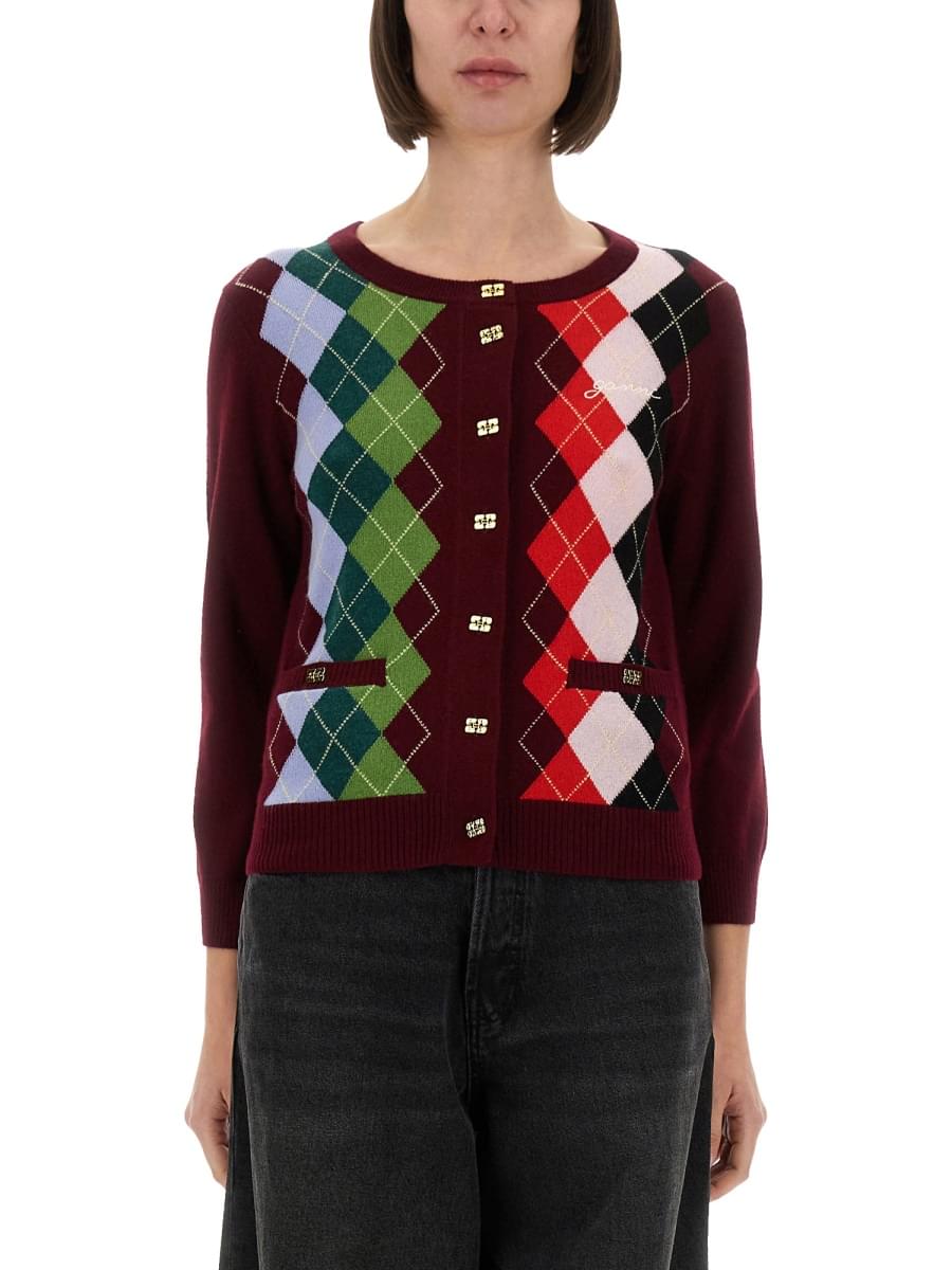 Ganni Women Jacquard Cashmere Cardigan DestGlow