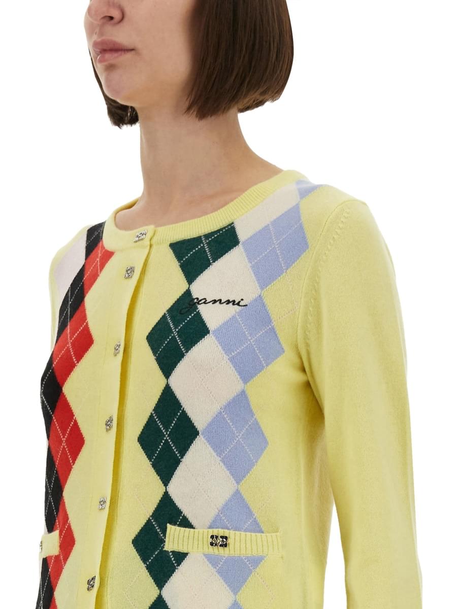 Ganni Women Jacquard Cashmere Cardigan DestGlow
