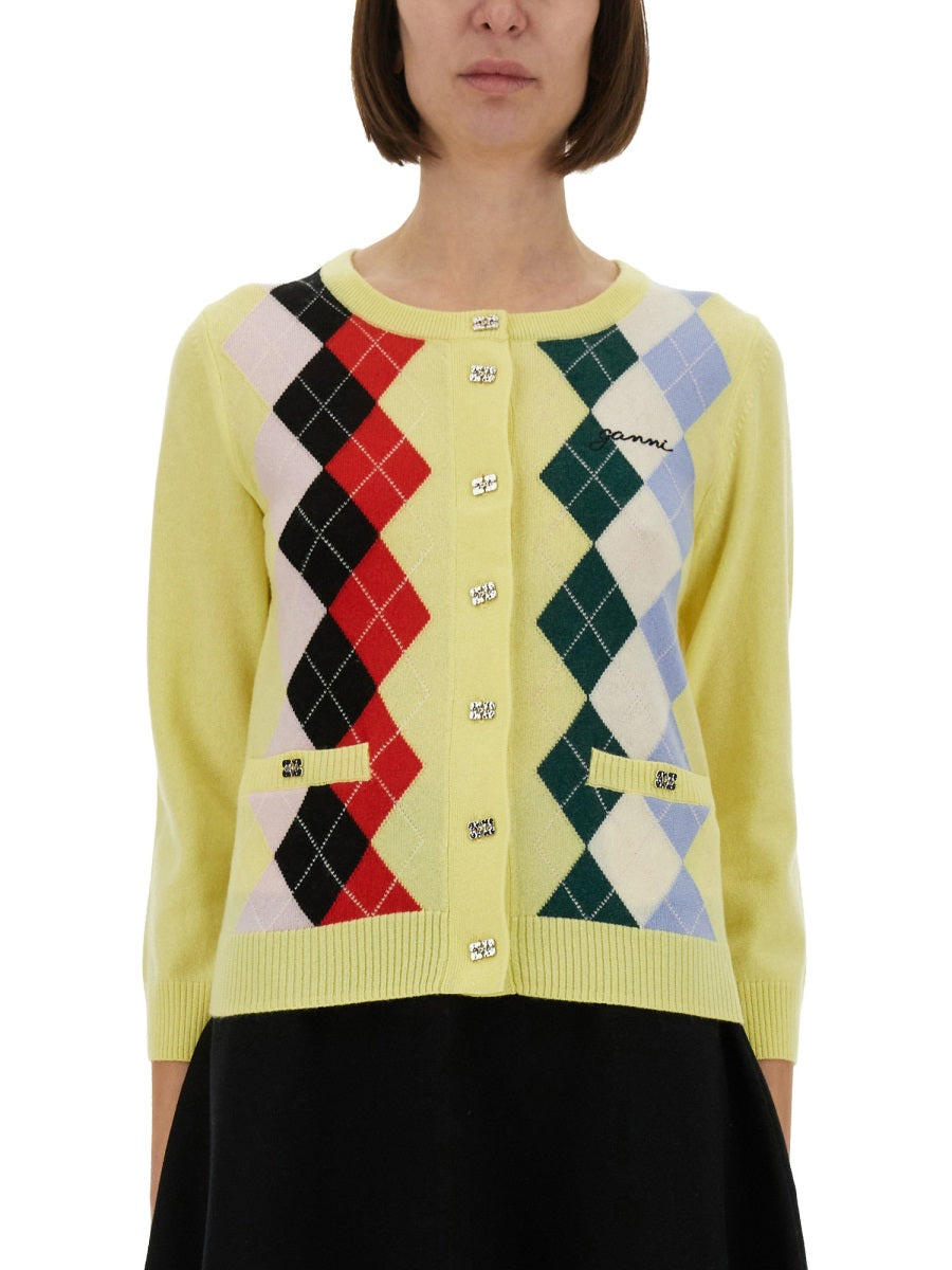 Ganni Women Jacquard Cashmere Cardigan DestGlow