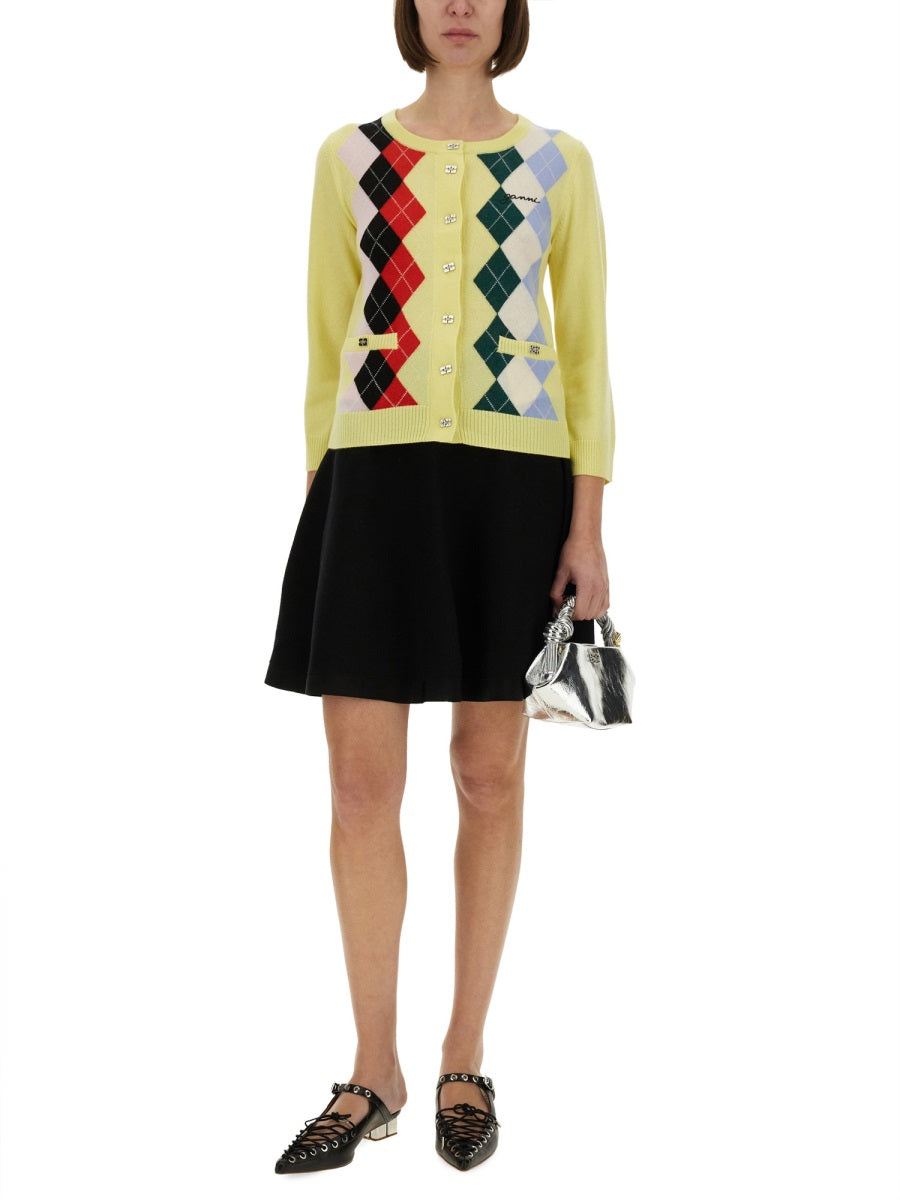 Ganni Women Jacquard Cashmere Cardigan DestGlow