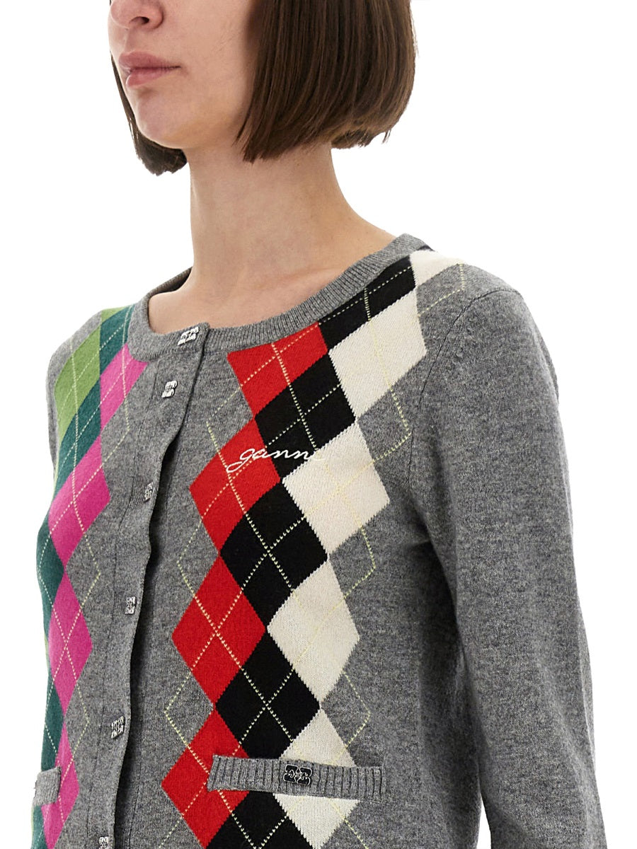 Ganni Women Jacquard Cashmere Cardigan DestGlow