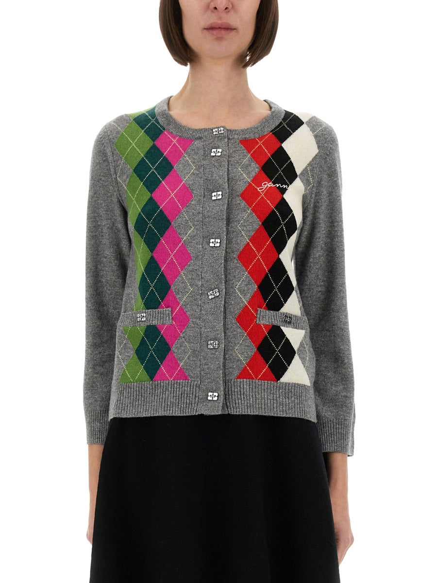Ganni Women Jacquard Cashmere Cardigan DestGlow