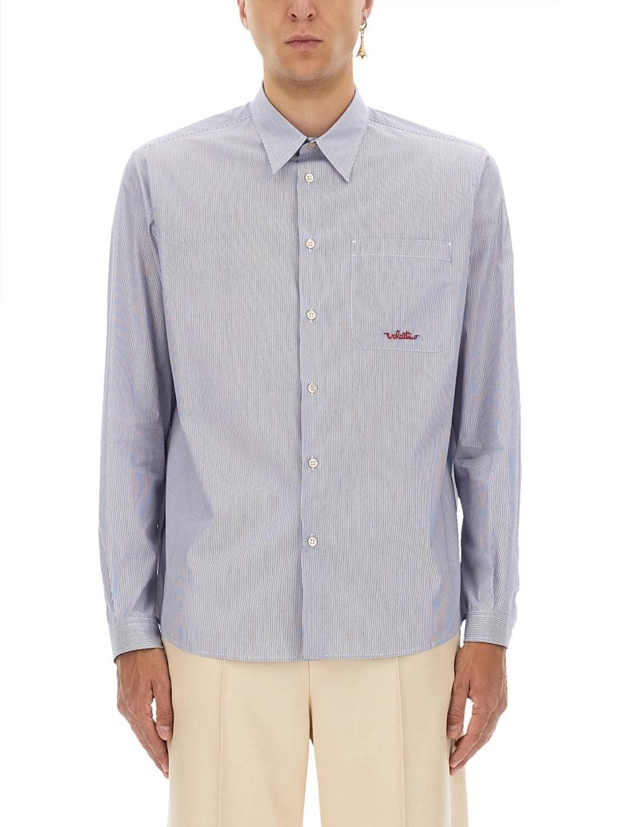 Valentino Men Striped Cotton Shirt DestGlow