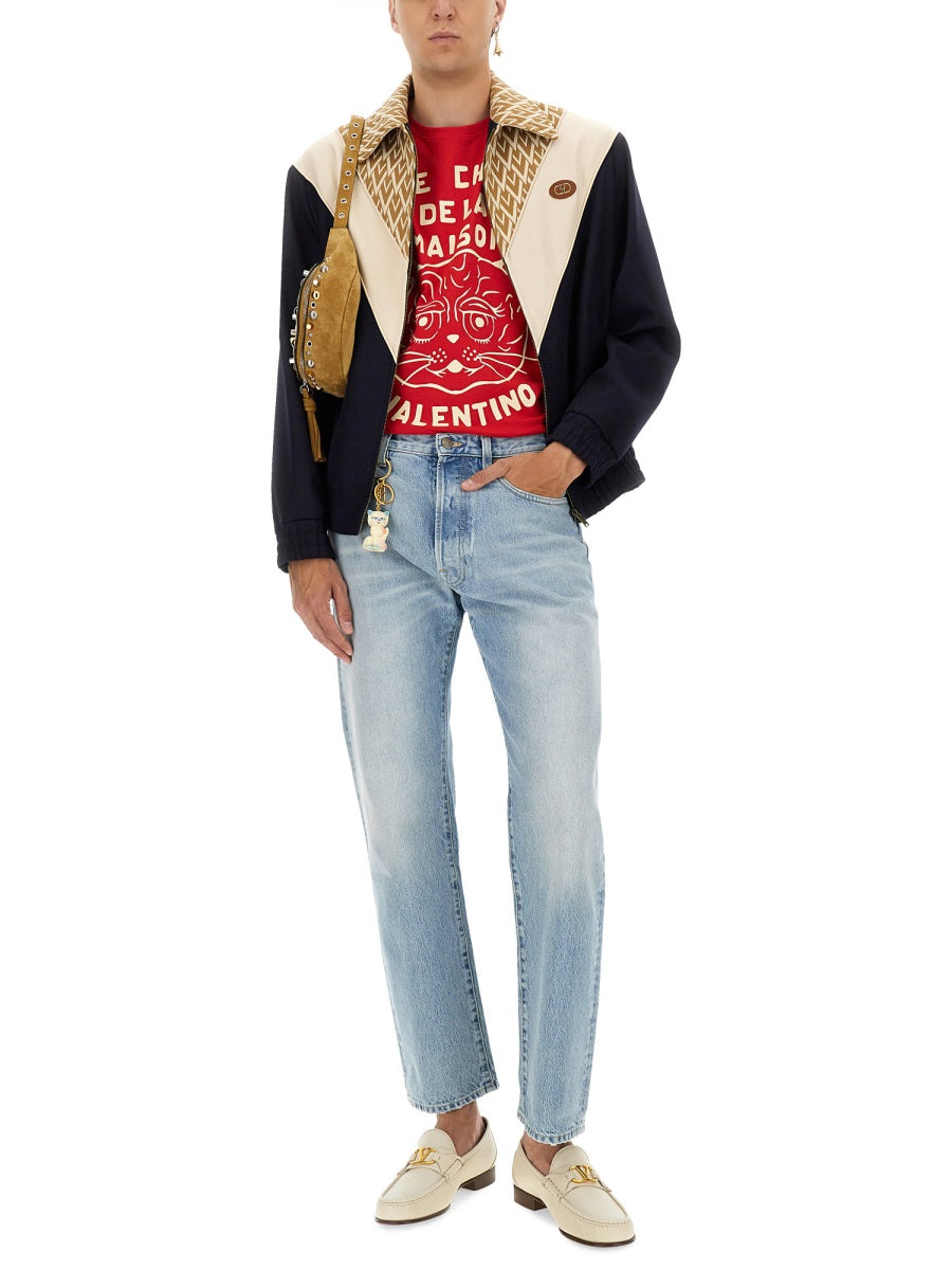 Valentino Men T-Shirt With "Chat De La Maison" Print DestGlow