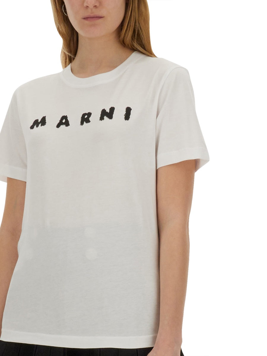 Marni Women Cotton T-Shirt With Logo DestGlow