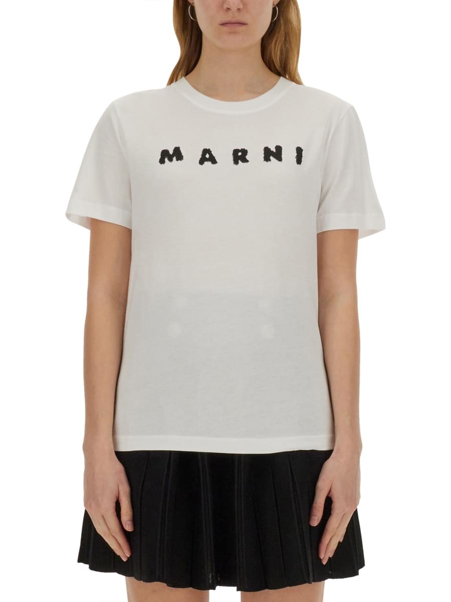 Marni Women Cotton T-Shirt With Logo DestGlow