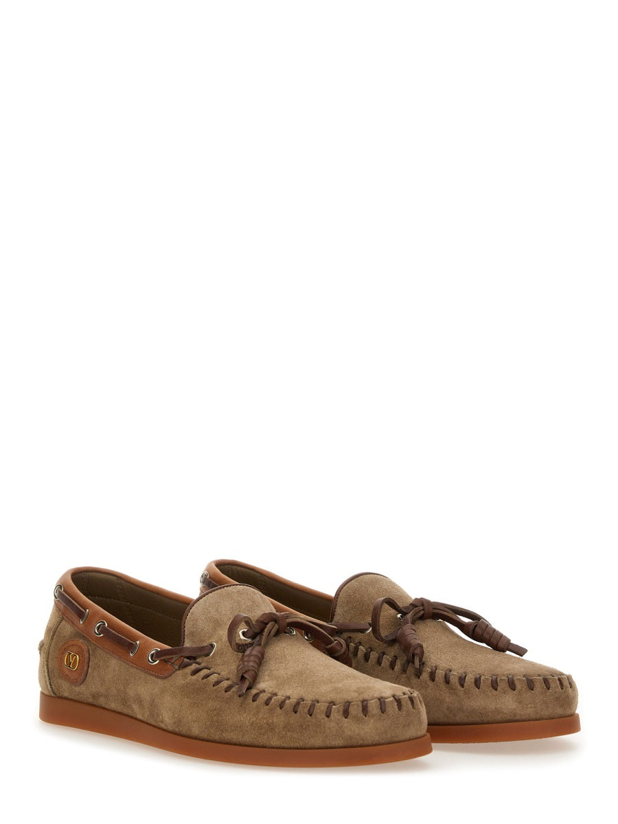 Valentino Garavani Men "Palm Avenue" Boat Moccasin DestGlow