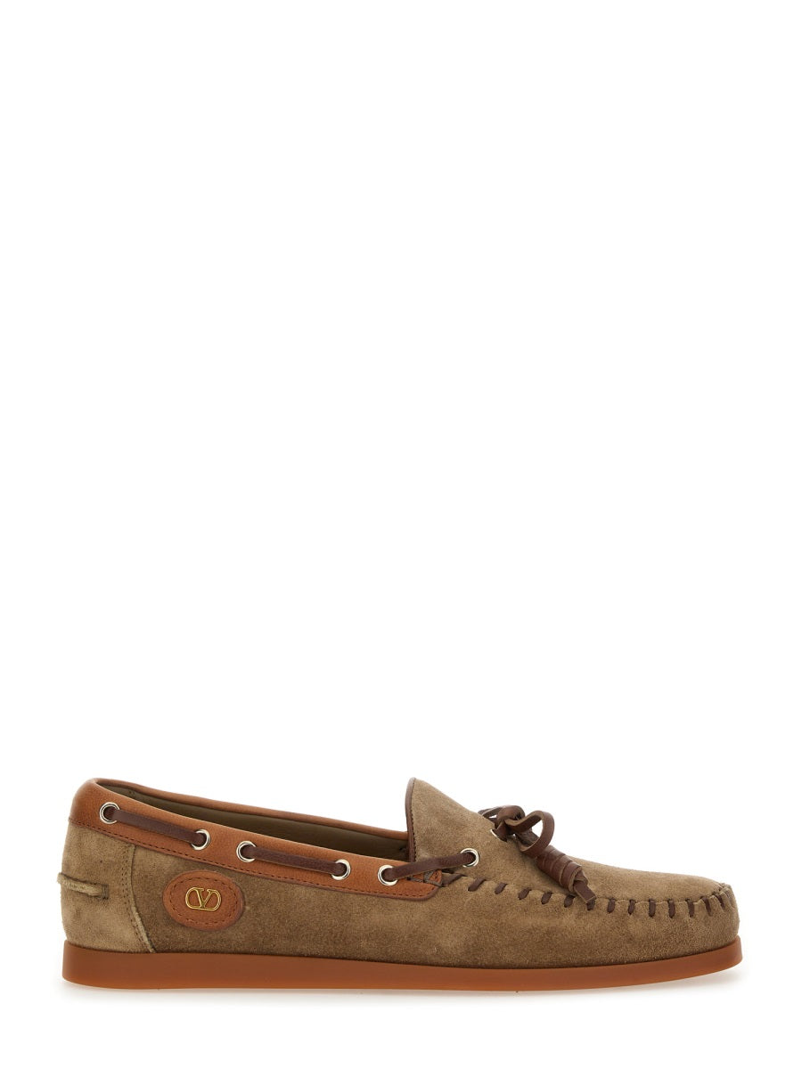 Valentino Garavani Men "Palm Avenue" Boat Moccasin DestGlow