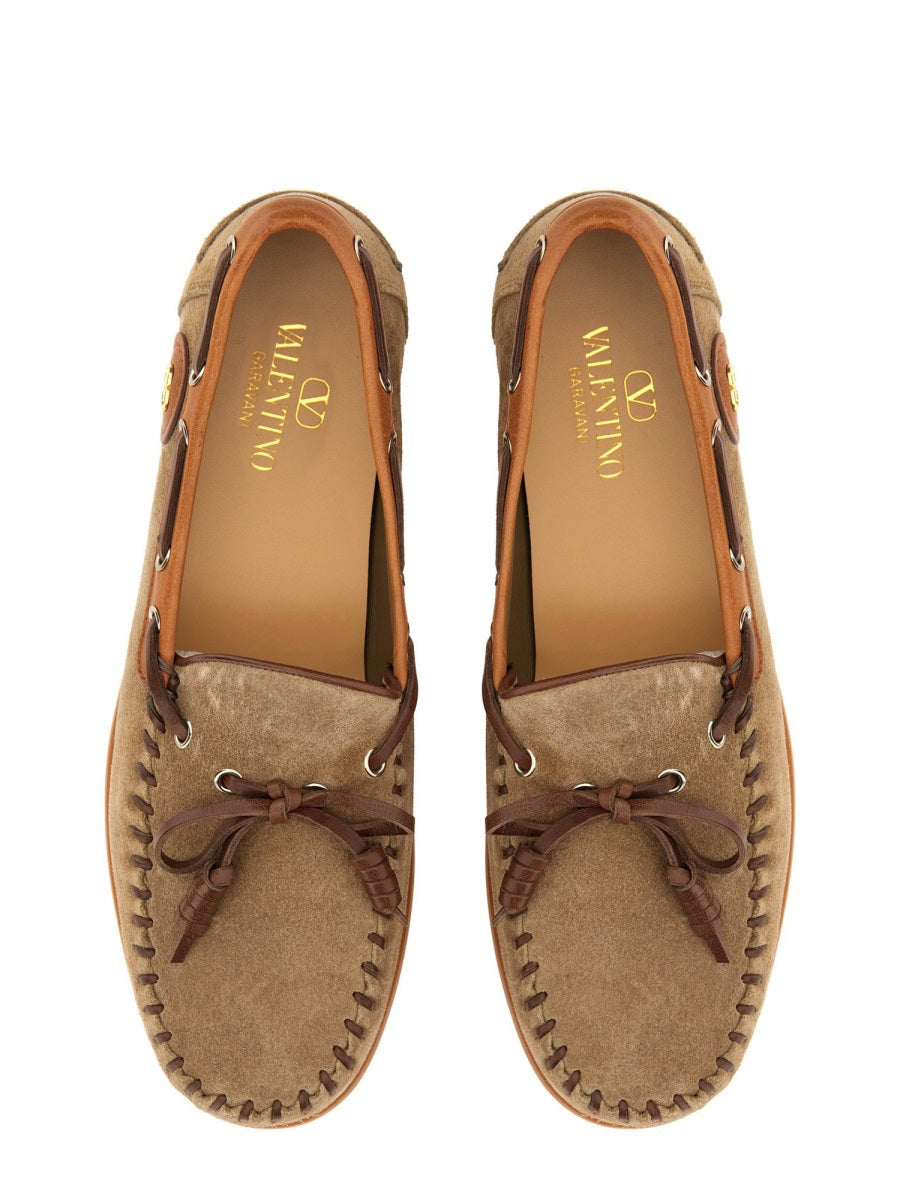 Valentino Garavani Men "Palm Avenue" Boat Moccasin DestGlow